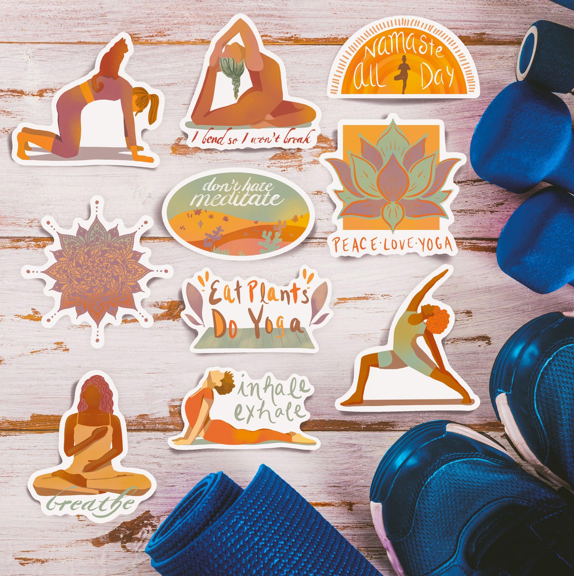  Yoga Meditation Stickers 10 Pack、mySite、ghnorth
