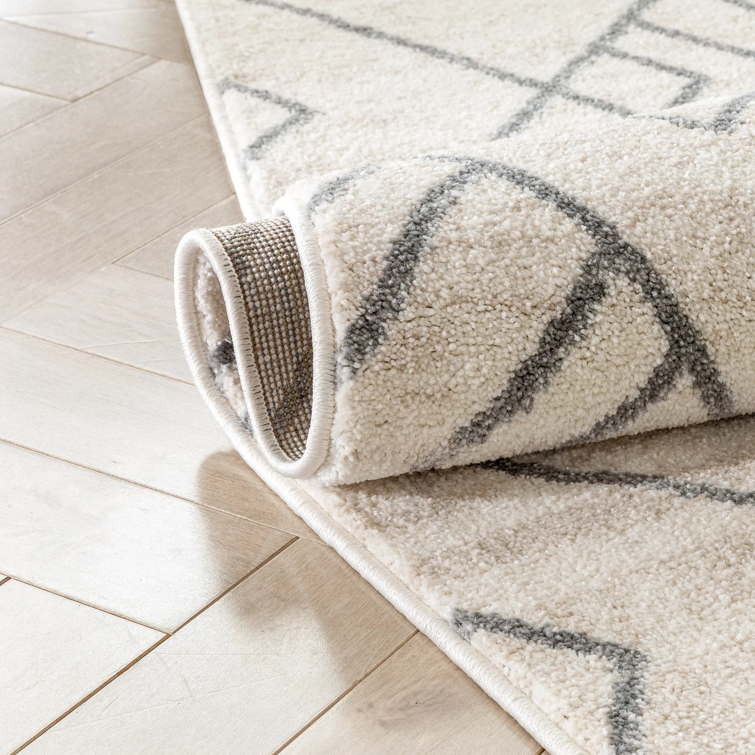 Diodelly Moroccan Lattice Trellis Ivory Grey Rug、mySite、gigharbornorthrealestate