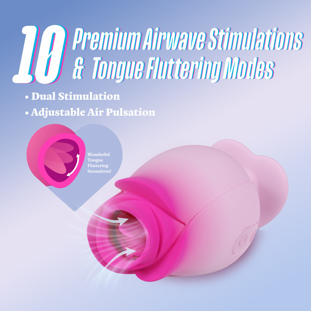 Aria | Tulip Trance Silicone Personal Massager with Suction & Tongue-Fluttering Sensations – Pink、mySite、bottomscart