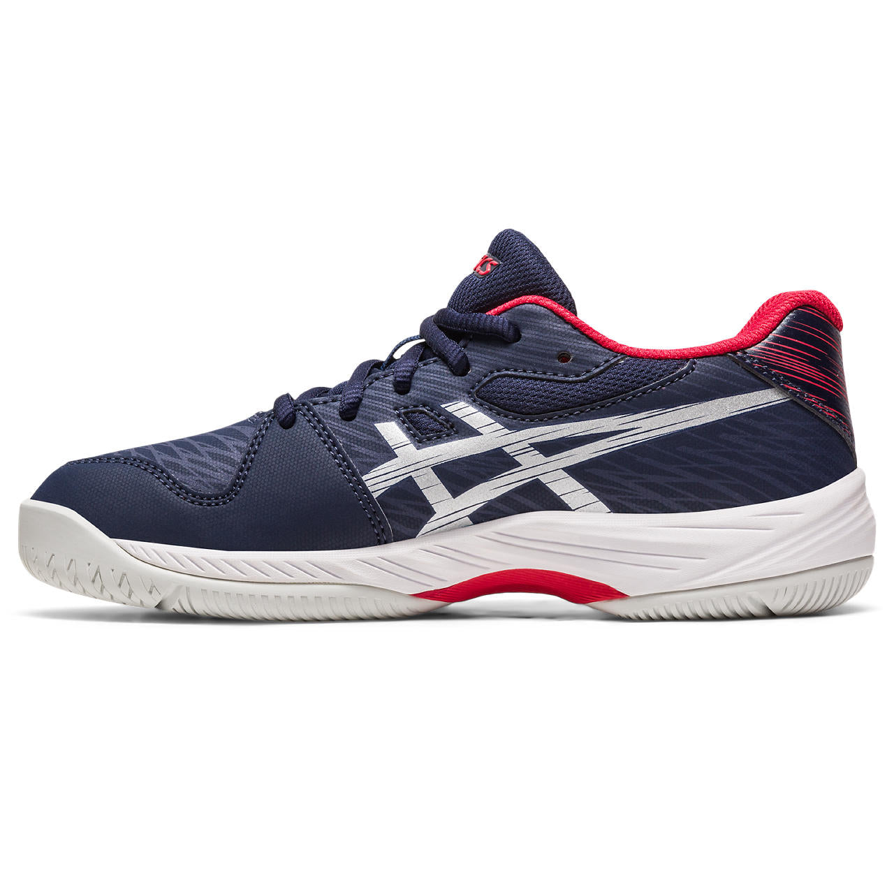 Asics Gel Game 9 GS Junior Tennis Shoe (Navy/Silver)