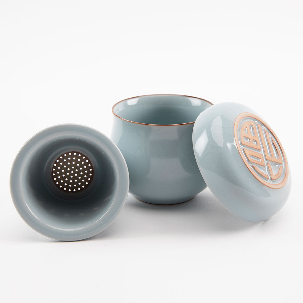 Light Blue Ceramic Tea Infuser Mug、mySite、topwebapps