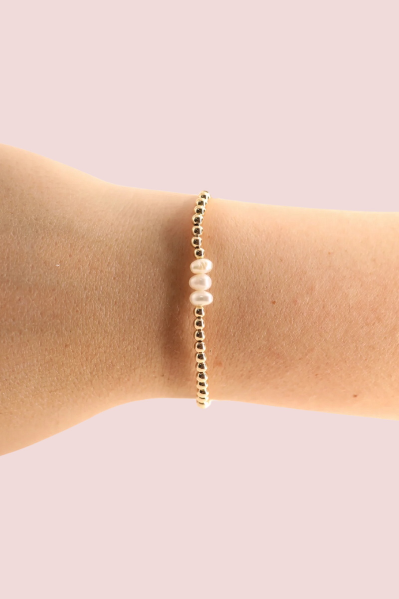 Harper Pearl Gold Beaded Bracelet- S/M、mySite、hinf8tx79