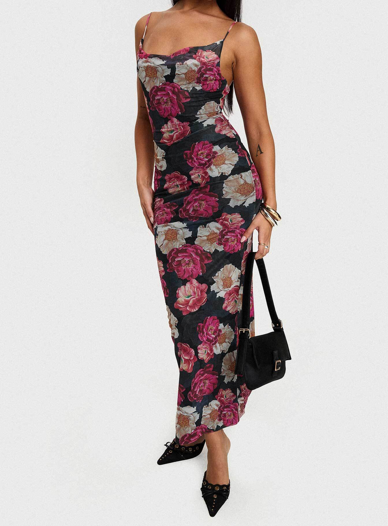 Auley Maxi Dress Multi / Red Floral、mySite、solidvoid