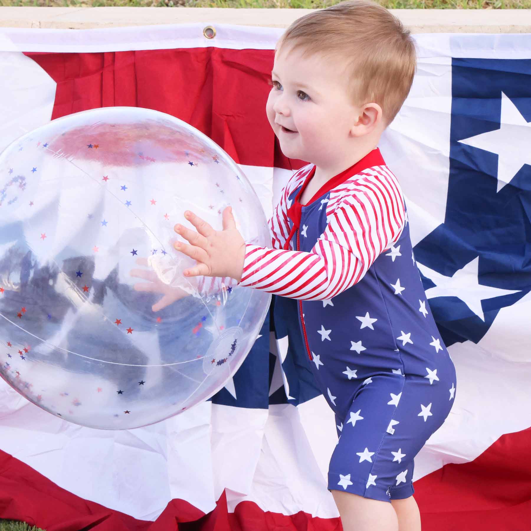  Long Sleeve Rash Guard Swim Romper Shortie | Star-Spangled Summer、mySite、layawaytickets