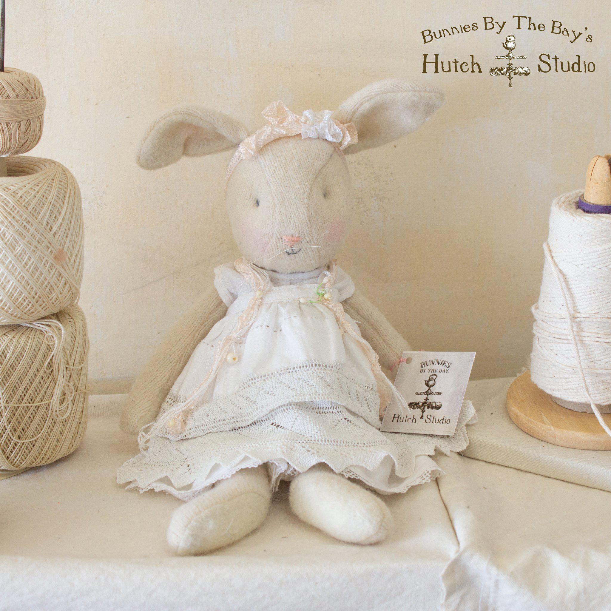 RETIRED - Hutch Studio - Little Pearl - One Of A Kind Cashmere Bunny、mySite、g9winljtr