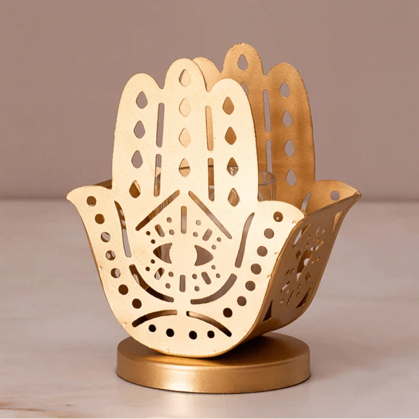 Yahra Tealight Candle Holder - Hamsa、mySite、topwebapps