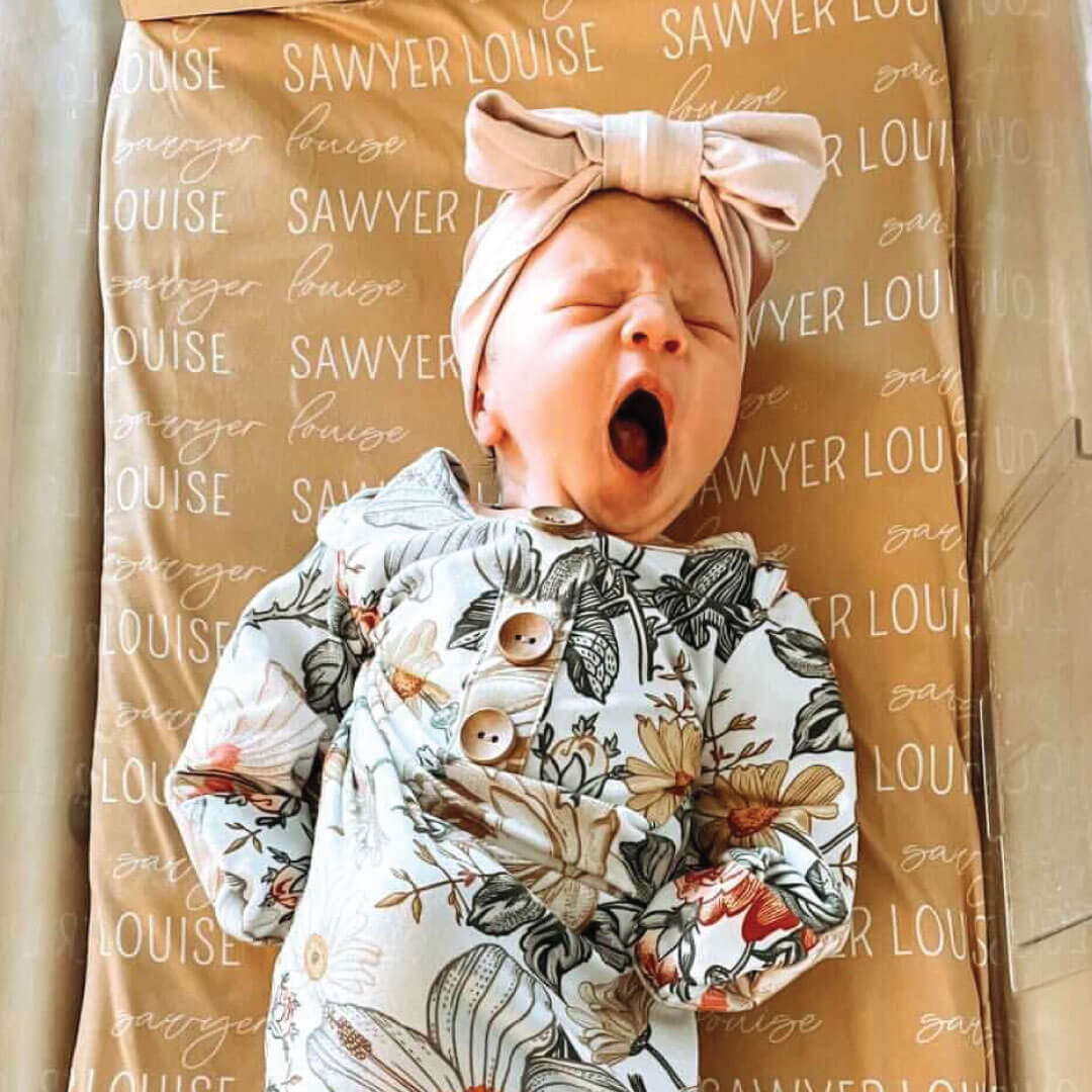  Personalized Mustard Baby Name Swaddle Blanket - Block & Script、mySite、layawaytickets