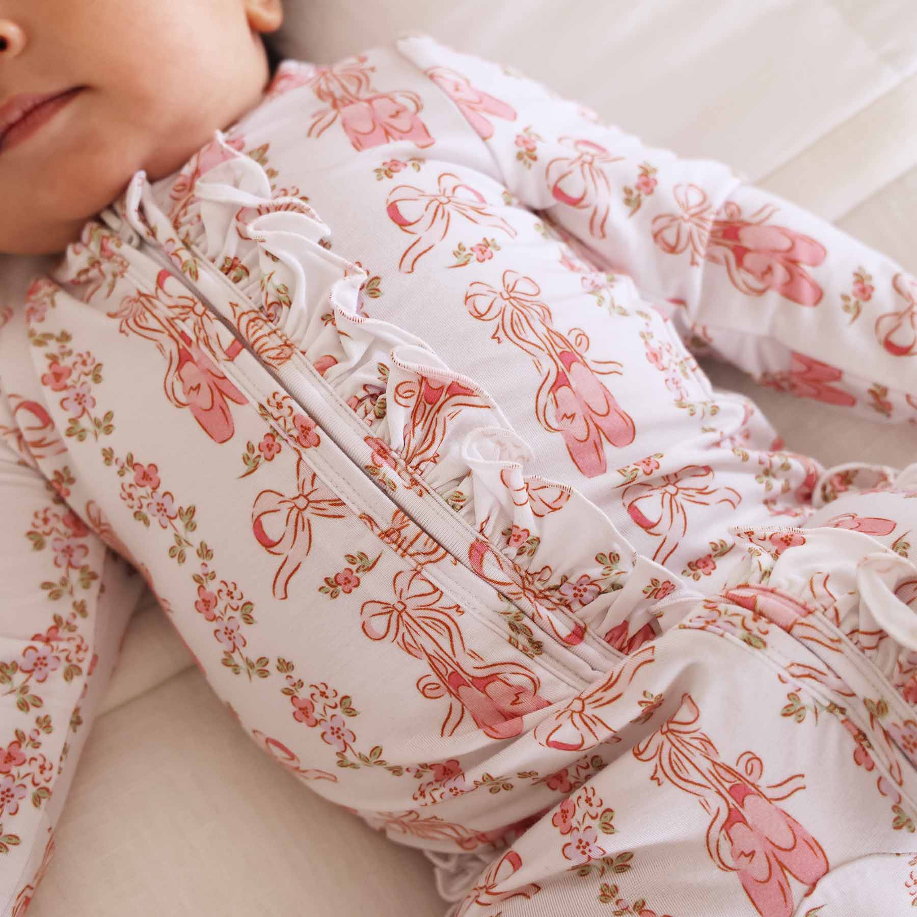  Ballet Blossoms Ruffle Zipper Footie、mySite、layawaytickets