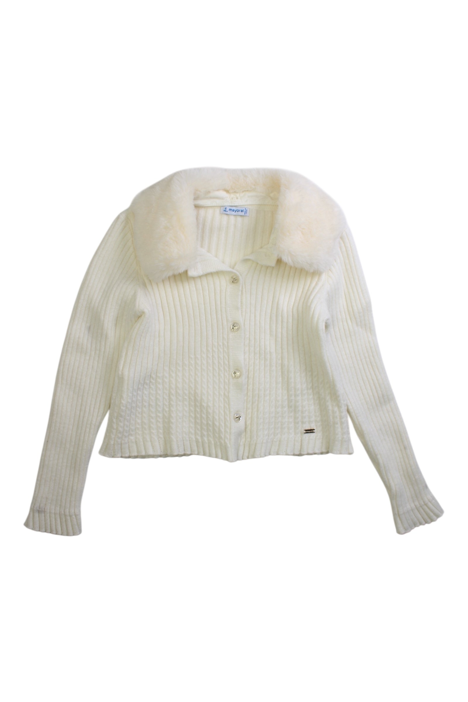 Mayoral Faux Fur Collar Cardigan 6T、mySite、g9winljtr