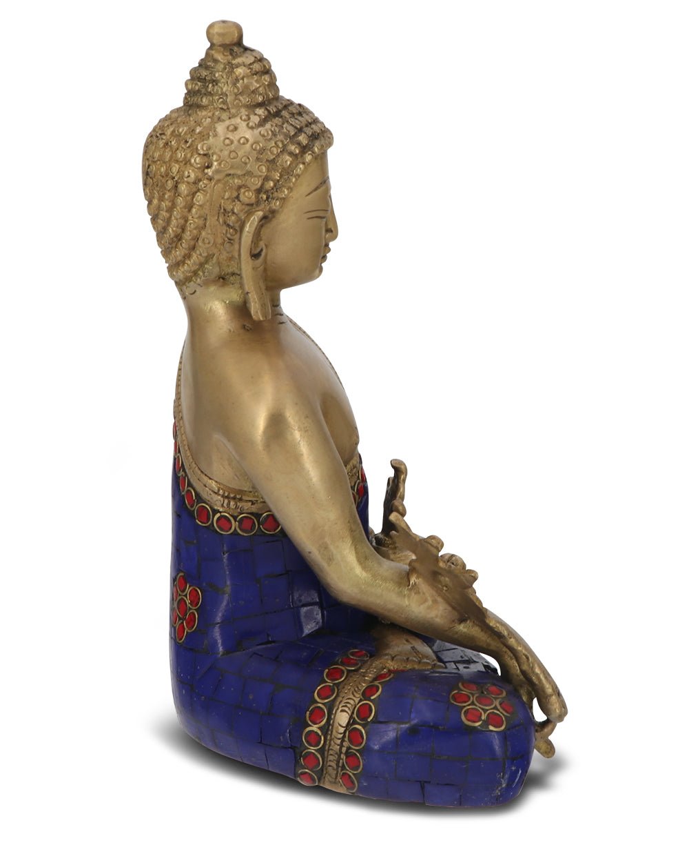 Medicine Buddha Statue in Artistic Brass Mosaic、mySite、topwebapps