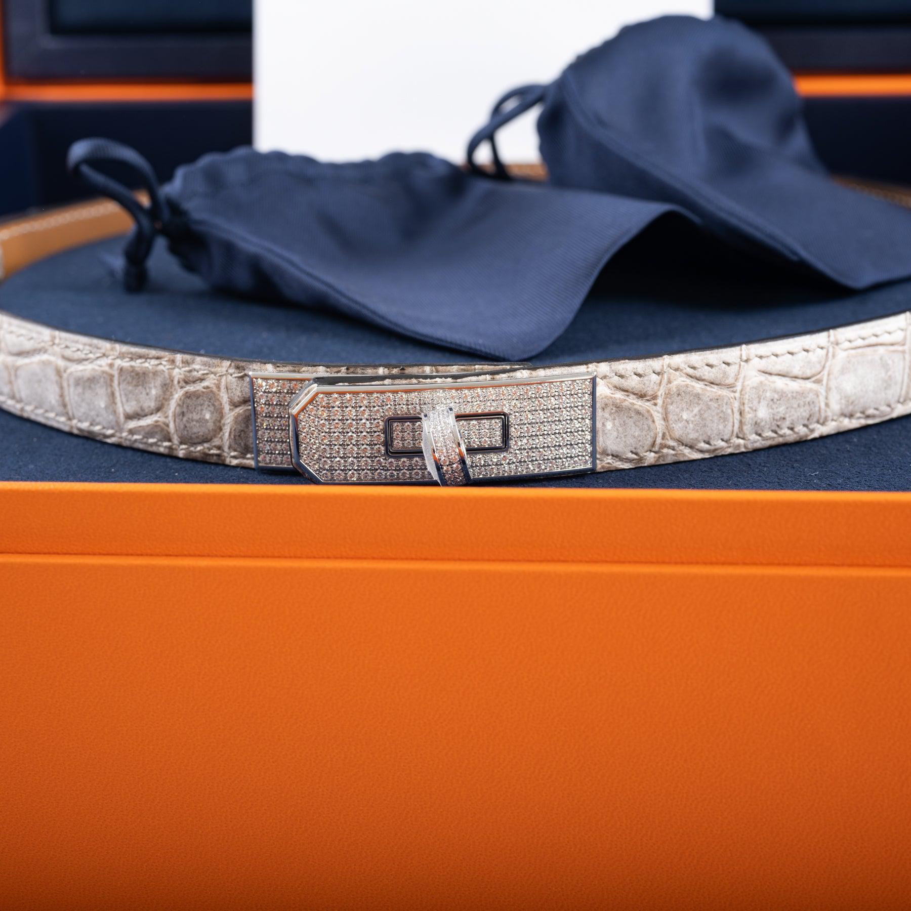 Hermès Diamond Himalaya Kelly Belt Matte Nilo Crocodile 18K White Gold & Diamond Hardware、mySite、garminoutage.com