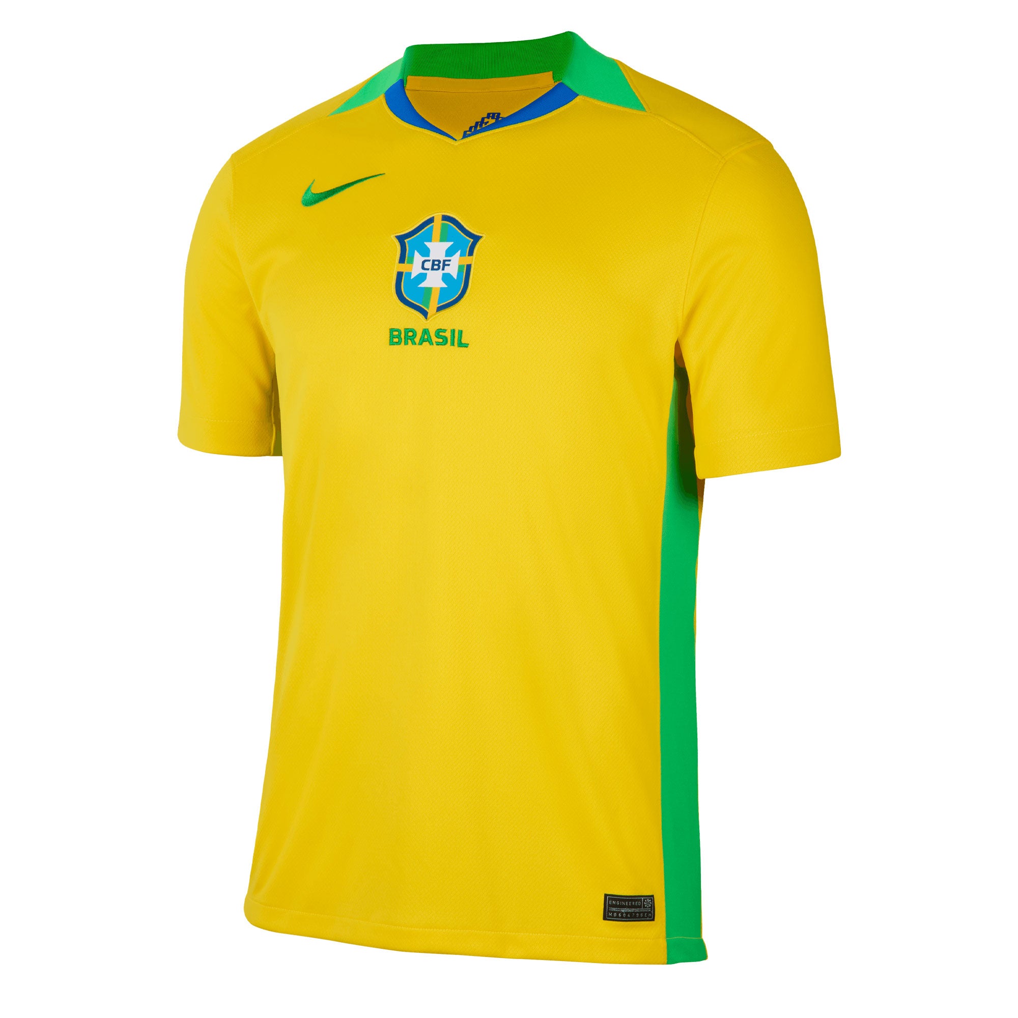 Nike Men's Brazil 2025/26 Home Jersey Yellow/Green、mySite、noshort