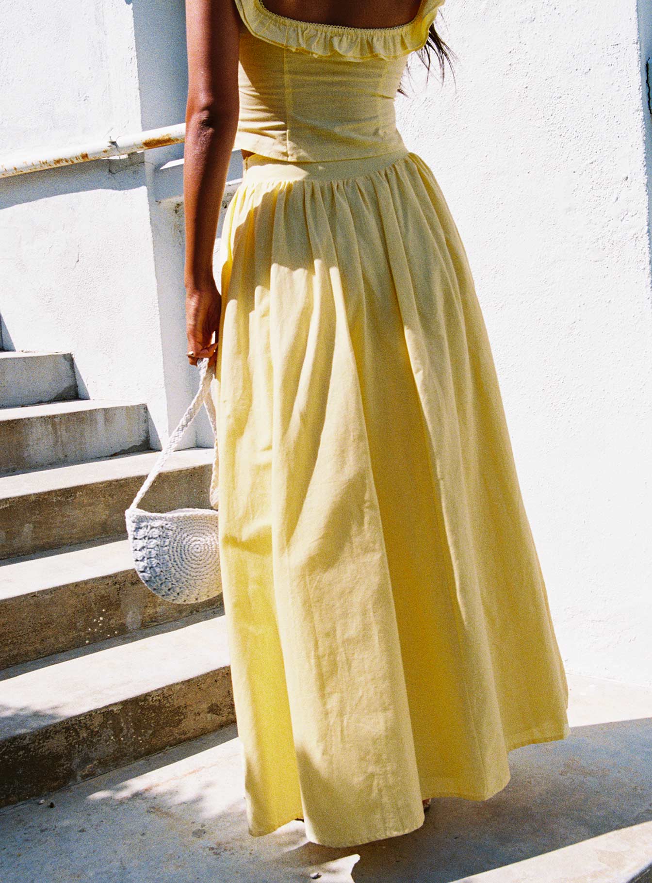 Valerio Maxi Skirt Yellow、mySite、solidvoid