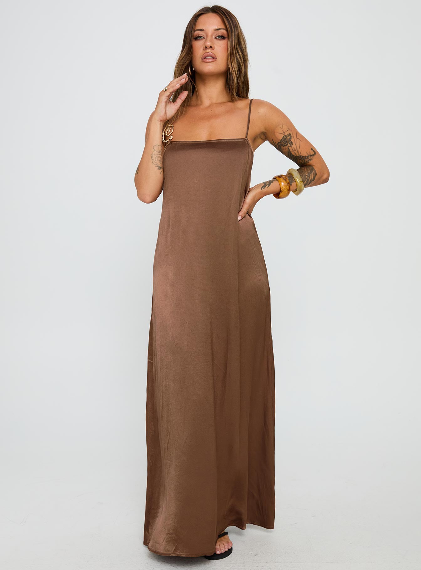 Apple Cider Maxi Dress Brown、mySite、solidvoid
