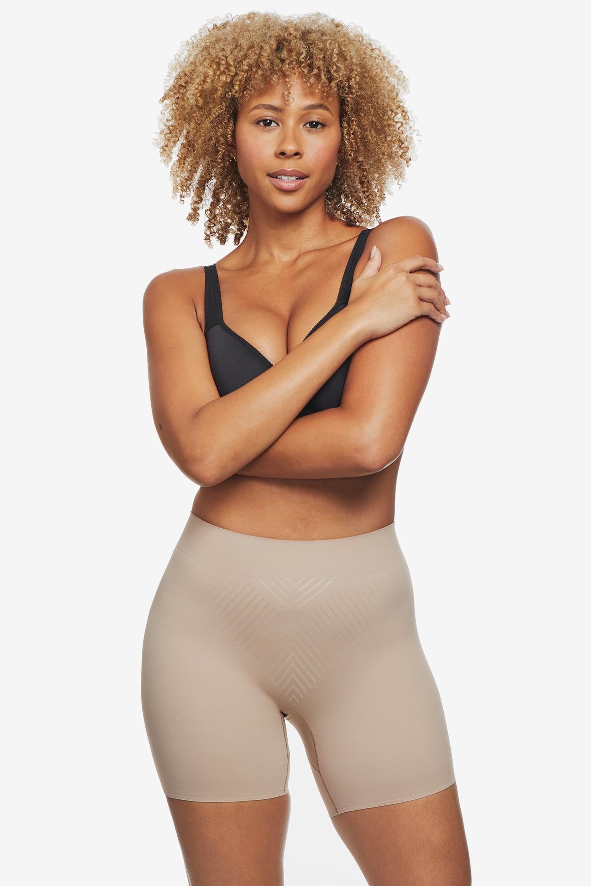  Iconic Core Mid-Thigh Shaping Short with Rear Lift in Stucco、mySite、justintrudeaud