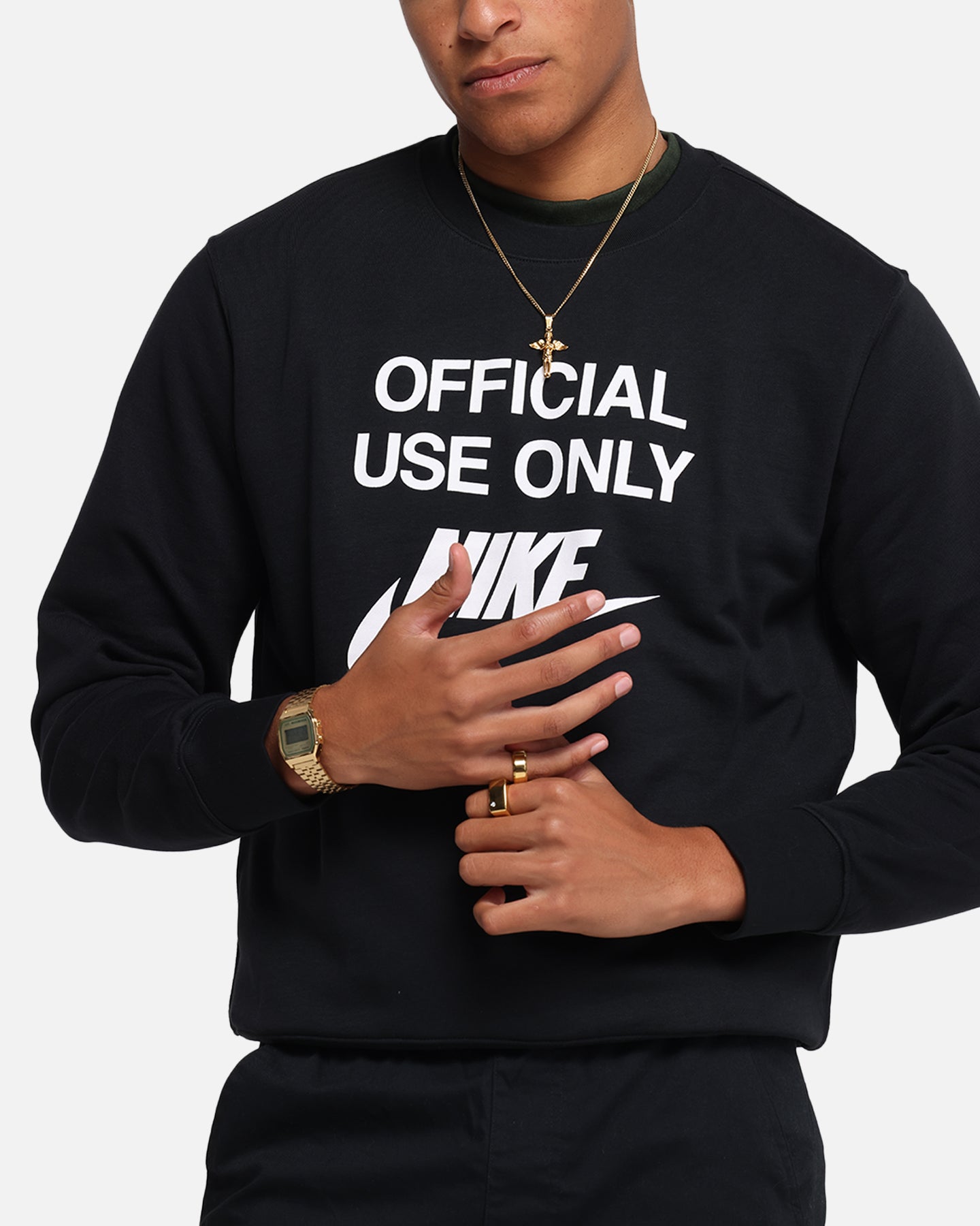 Nike Club French Terry Crewneck Black/White、mySite、zt4zffjzw