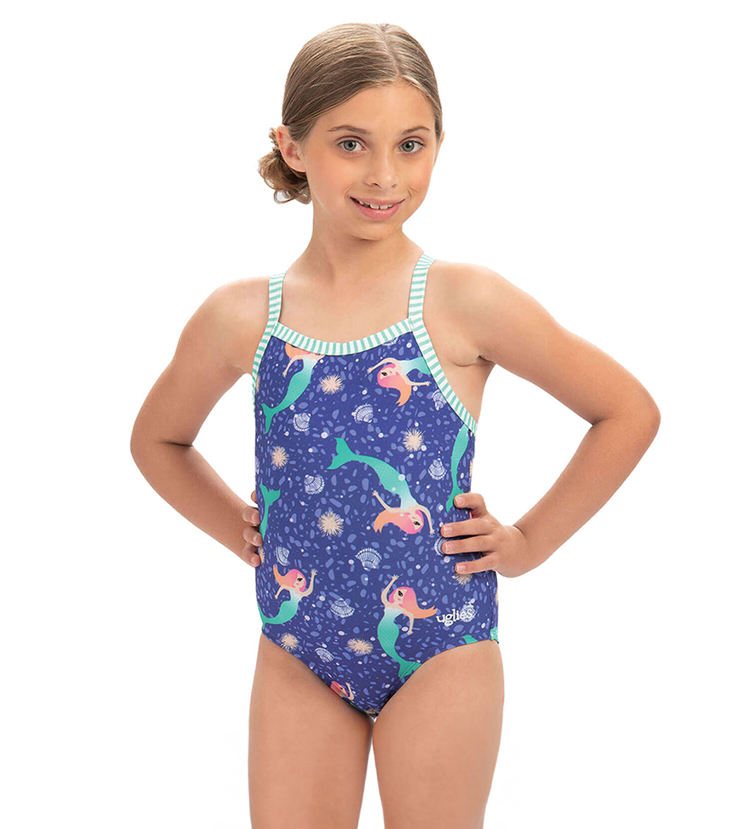 Dolfin Uglies Girls' Mermaid Printed One Piece Swimsuit (Big Kid)、mySite、noshort