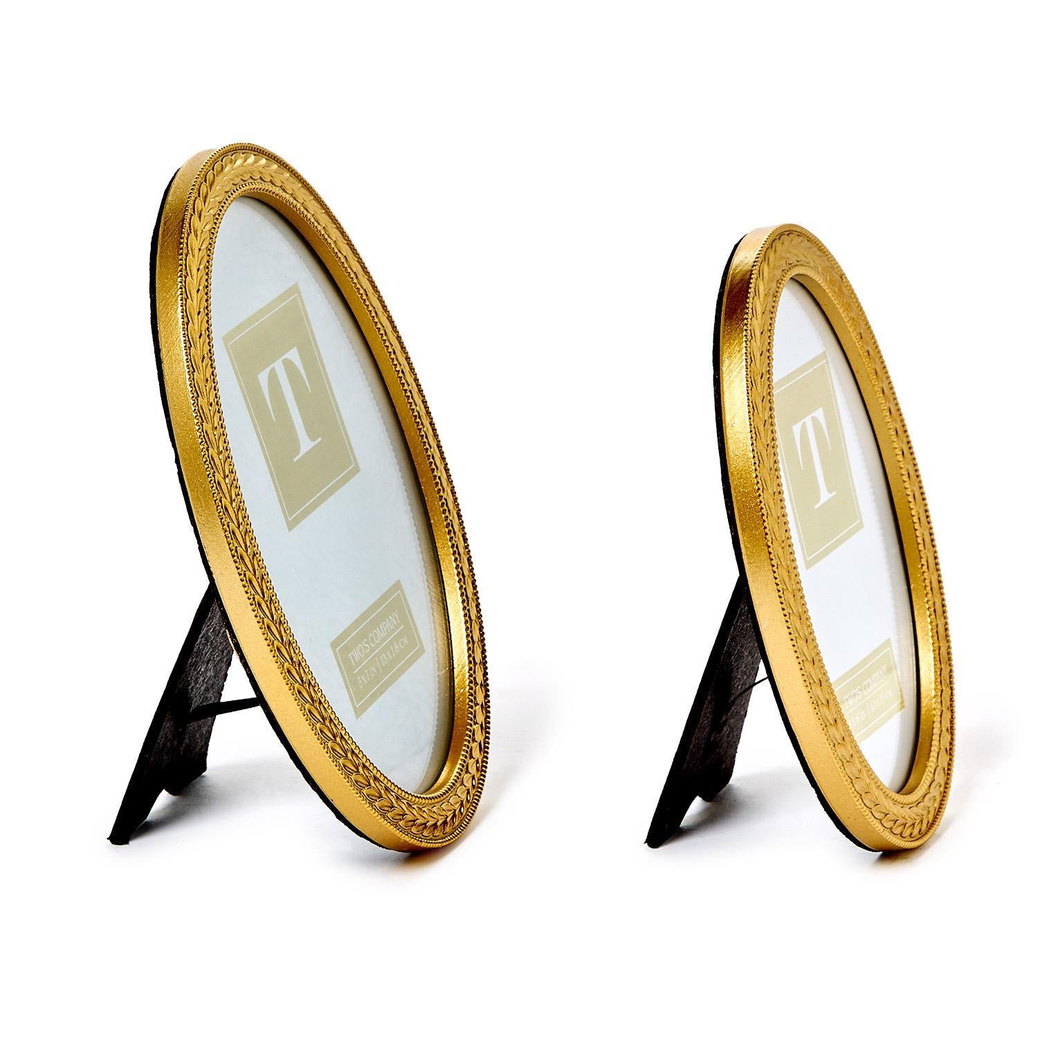  Set Of 2 Laurel Wreath Gold Oval Photo Frame、mySite、elrpsem3k