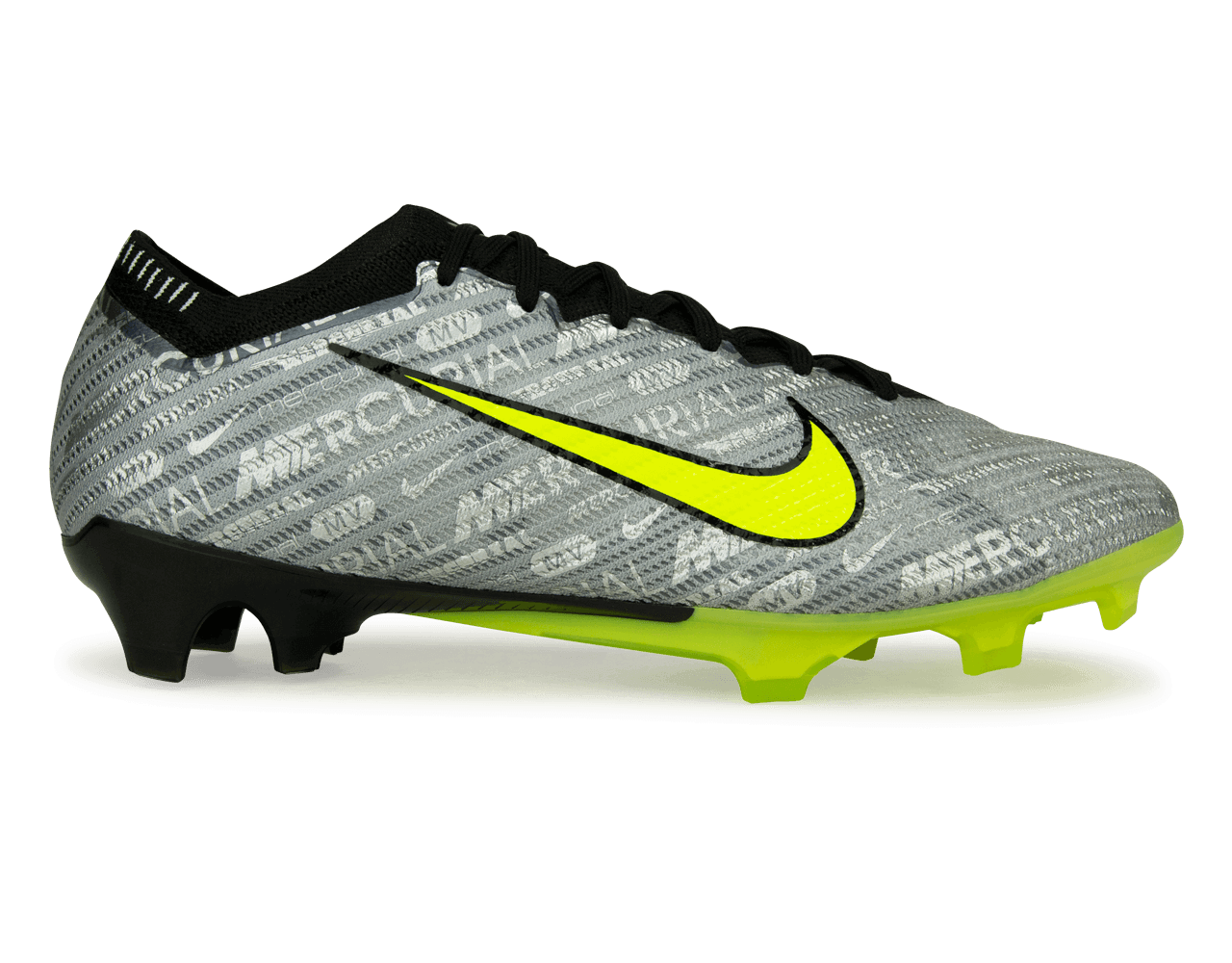 Nike Men's Zoom Mercurial Vapor 15 Elite XXV FG Silver/Volt、mySite、noshort
