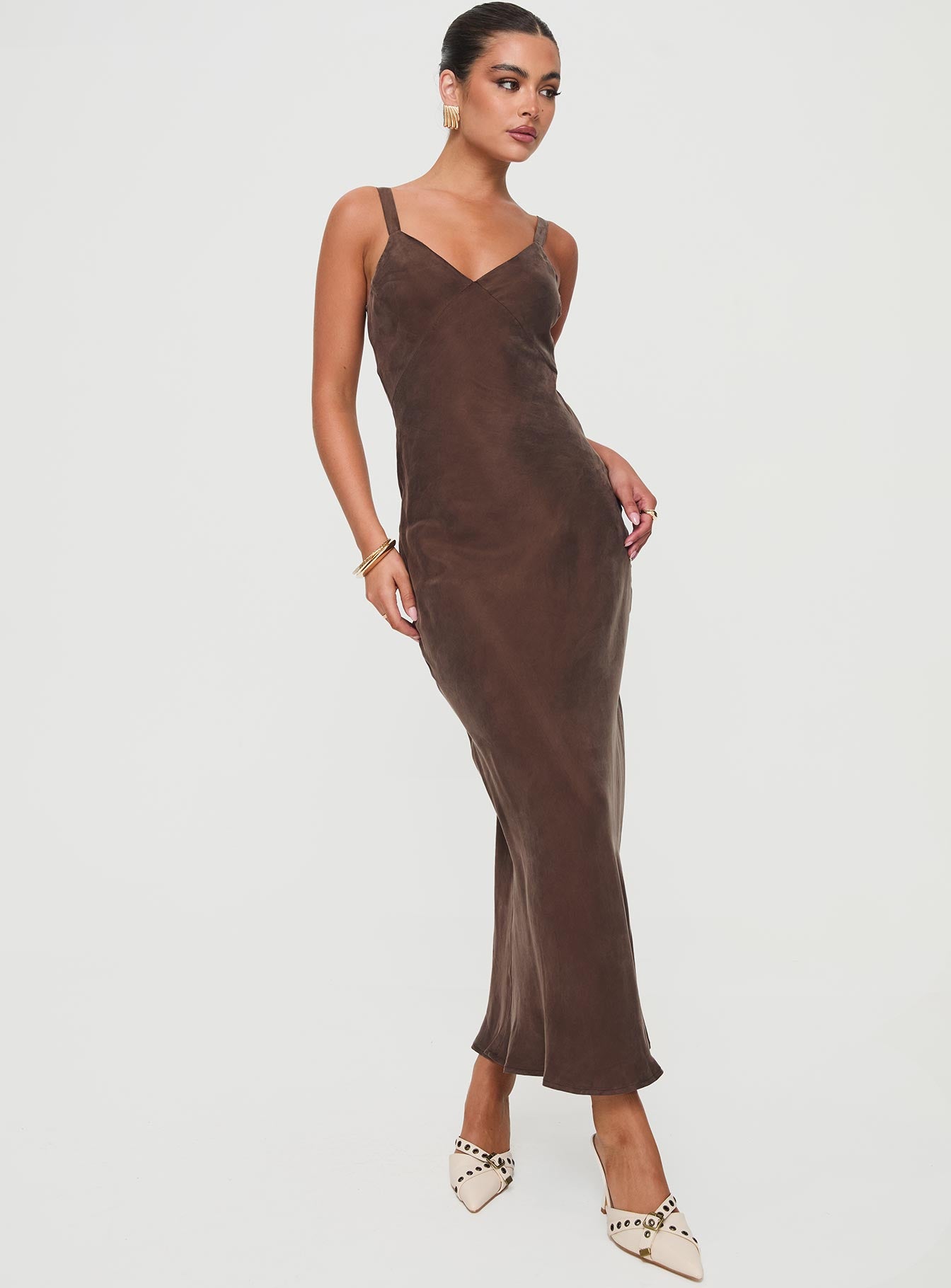Laurette Maxi Dress Brown、mySite、solidvoid