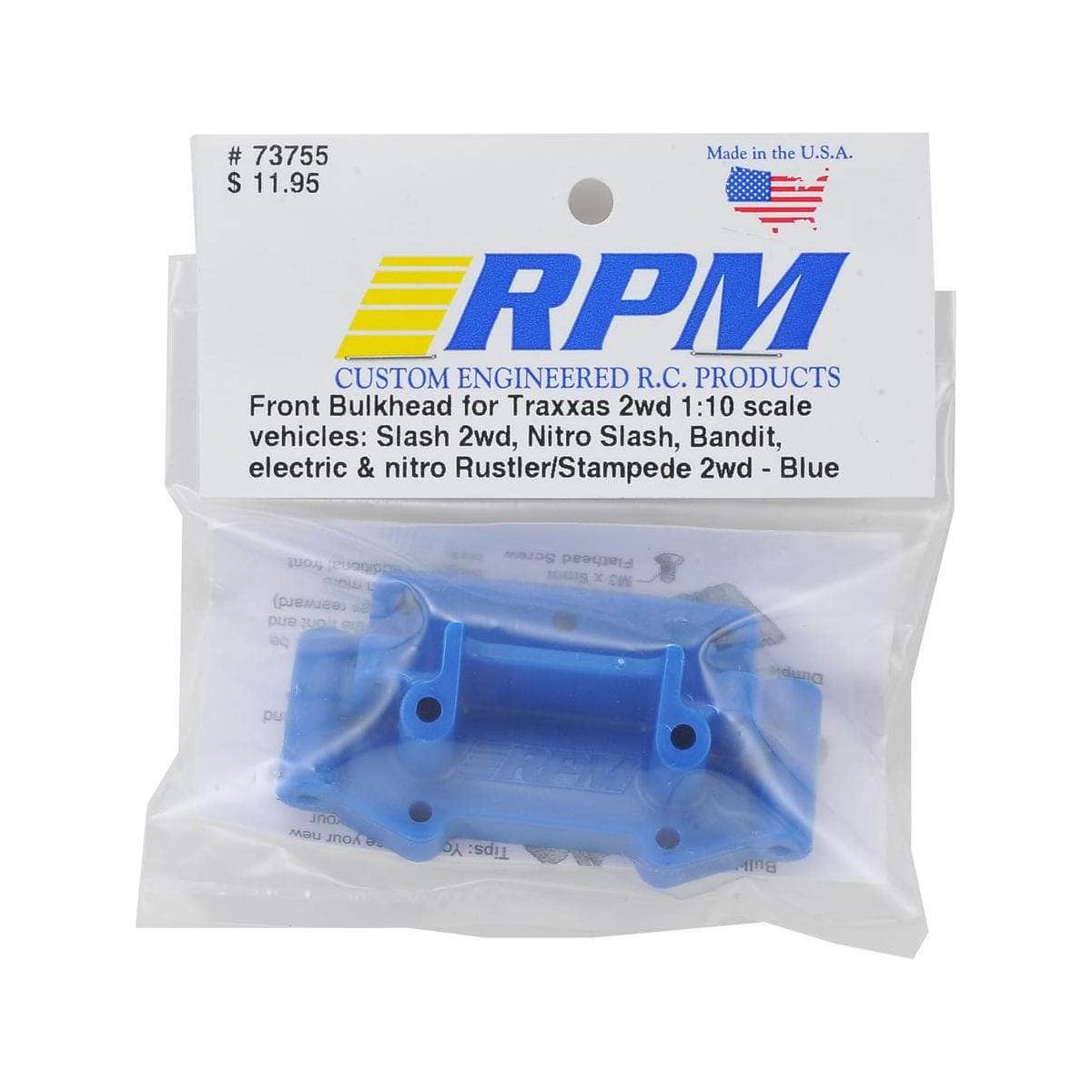  RPM73755, RPM Traxxas 2WD Front Bulkhead (Blue)、mySite、merchandisen