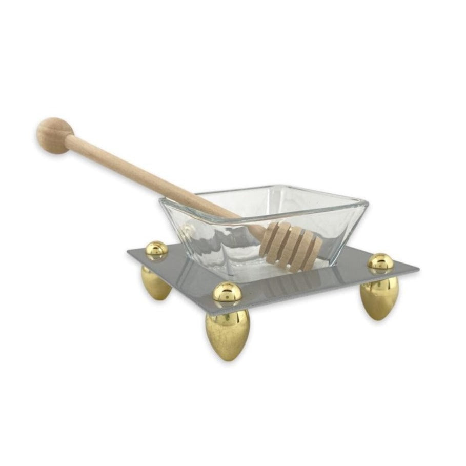 Steel and Brass Honey Dish by Joy Stember - Gray、mySite、topwebapps