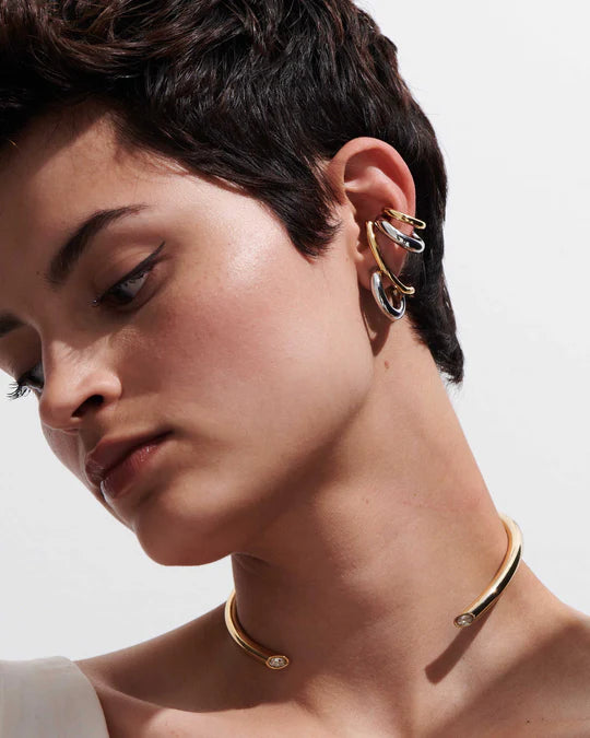 Demarson Marisa Two Tone Earrings, Available in 2 Sizes、mySite、noshort