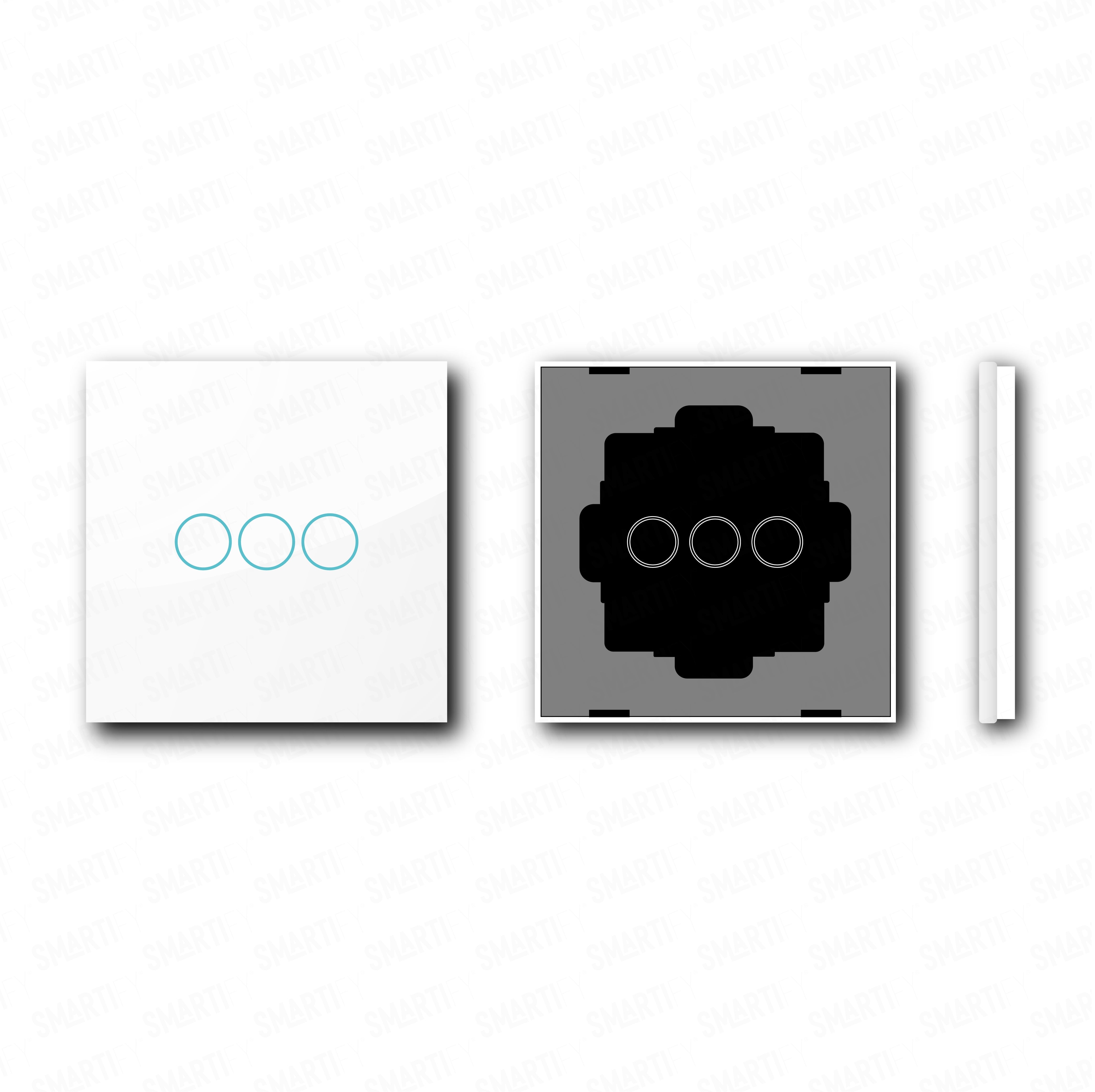 Smartify vPRO Espelho Simples de 3 botões Branco - SYPE103BR、mySite、fannypackpong