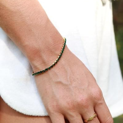 18K Gold PVD Stainless Steel Birthstone Tennis Bracelet / TBR0008、mySite、dreamappss