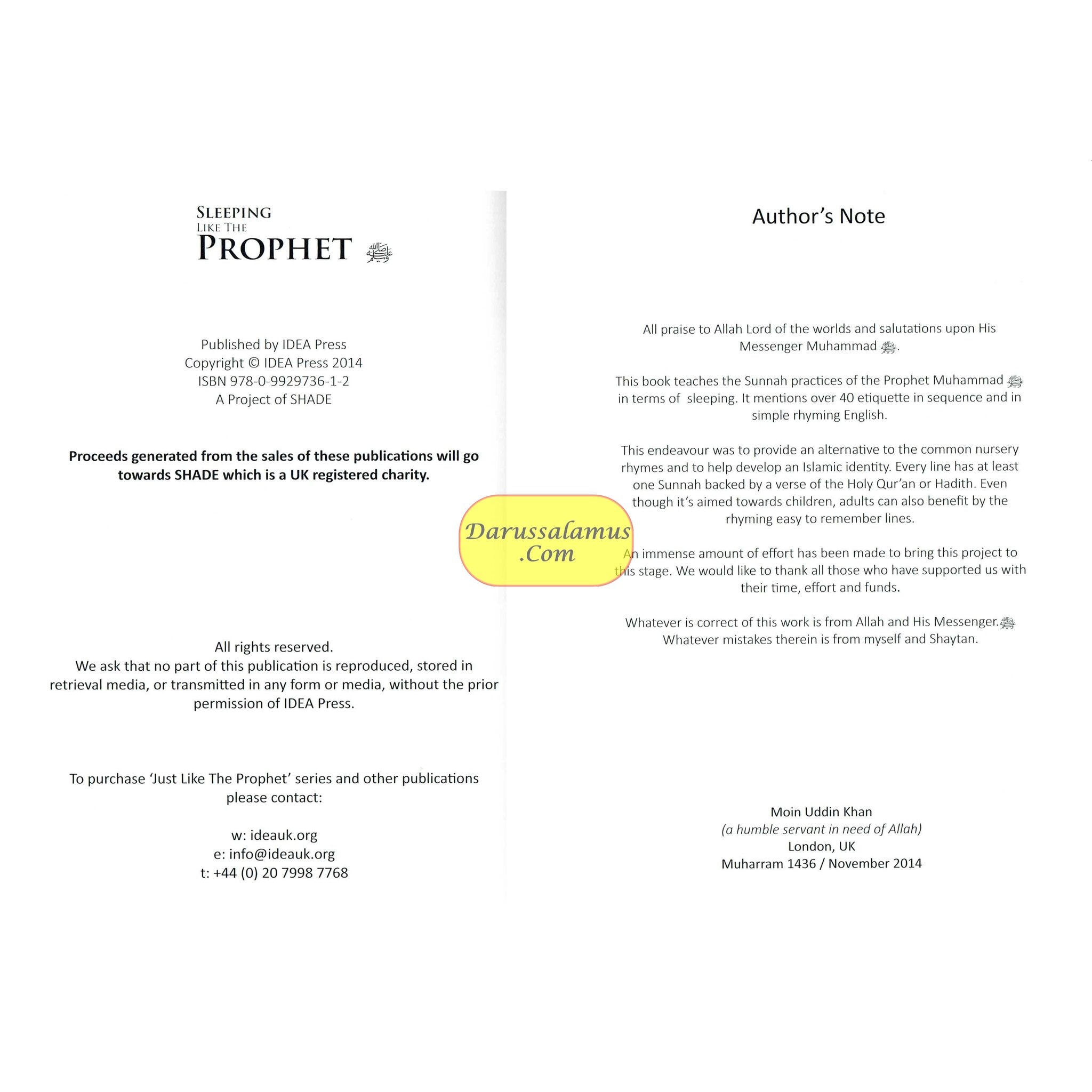 Sleeping Like the Prophet 40 Prophetic Traditions in Poetic English By Moin Uddin Khan、mySite、topwebapps