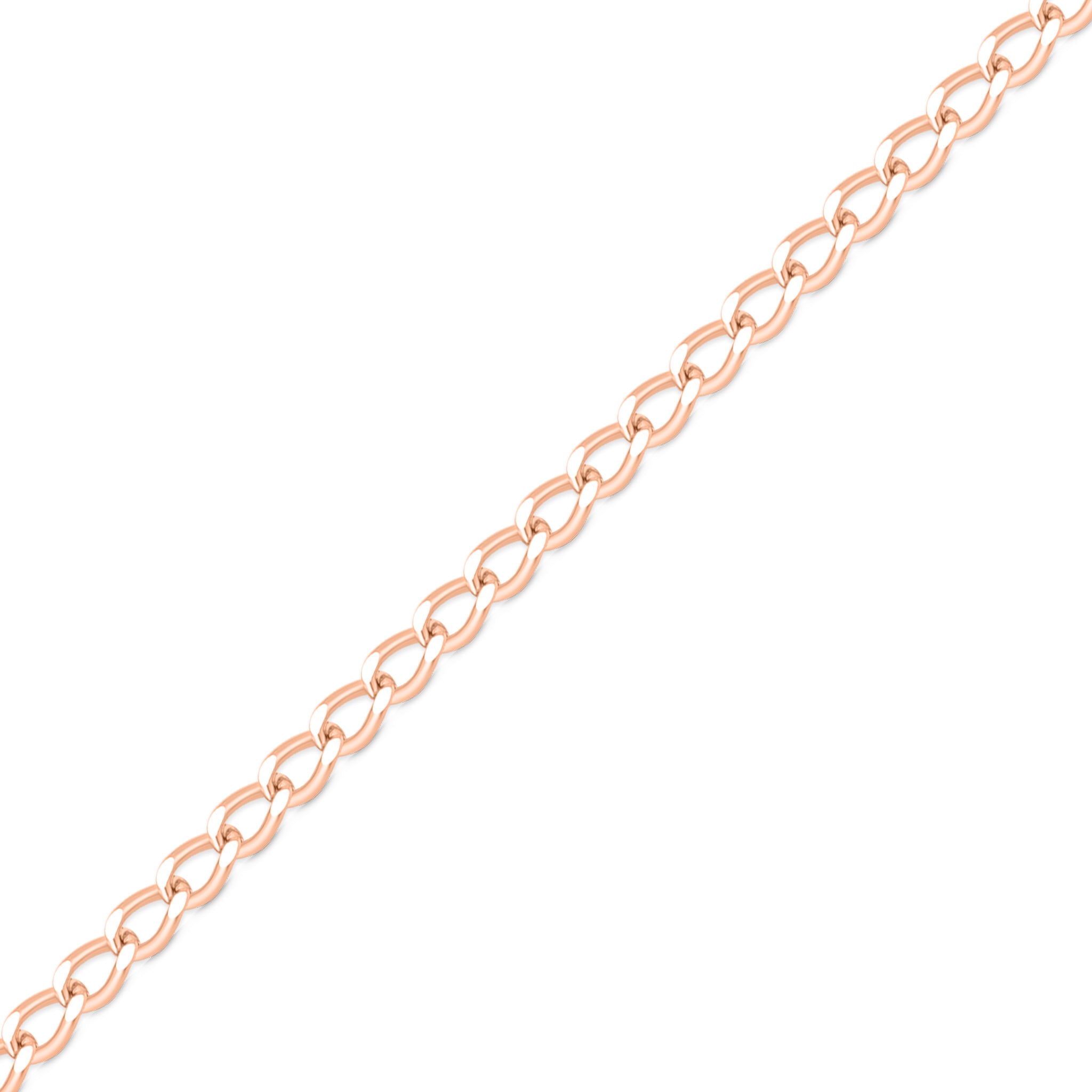 0.9mm Fine Diamond Cut Curb 14K Solid Rose Gold Permanent Jewelry Chain - By the Inch / PMJ0006、mySite、dreamappss