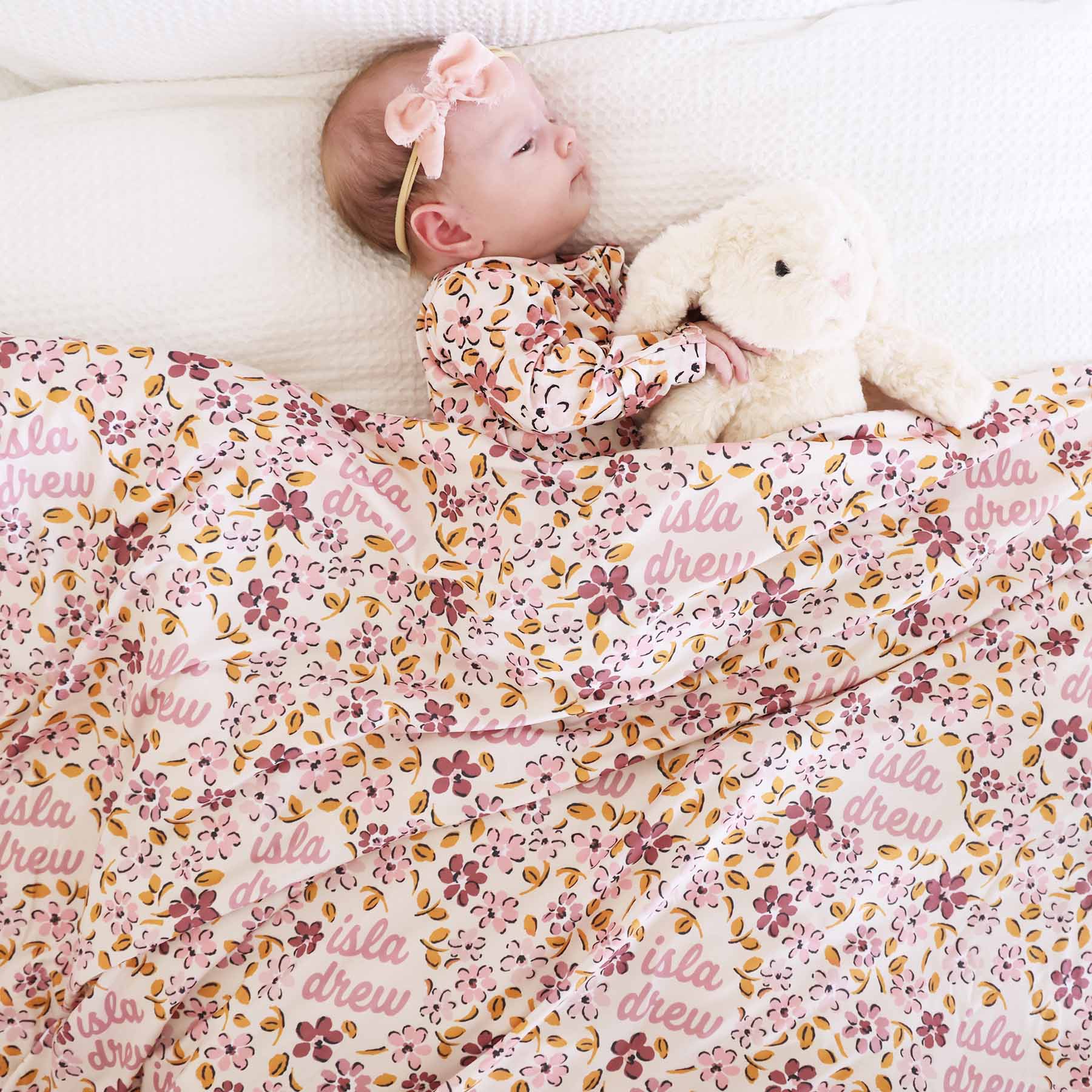  Mauvelous Meadow Personalized Swaddle Blanket、mySite、layawaytickets