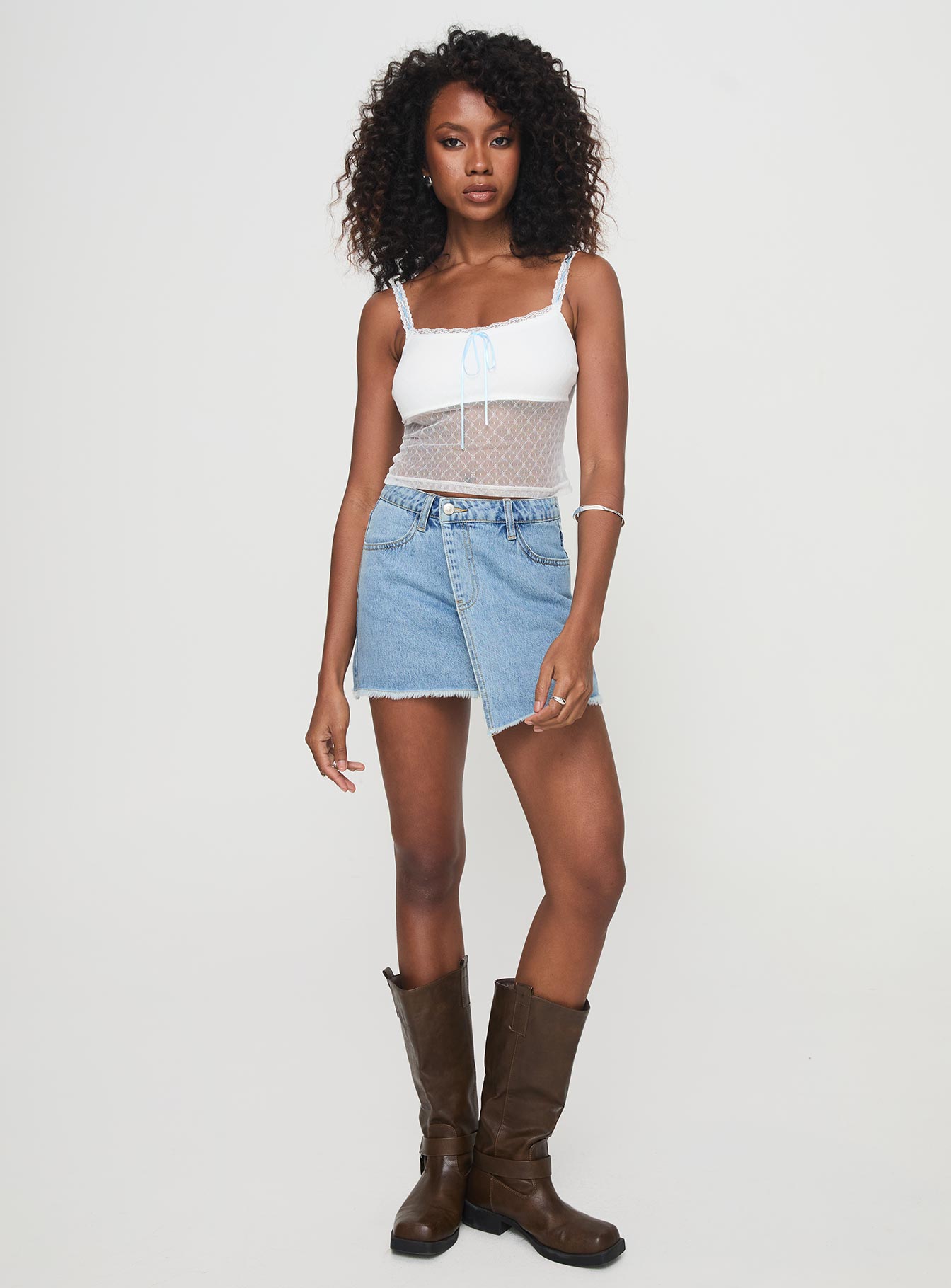 Tadeo Lace Cami Top White、mySite、solidvoid