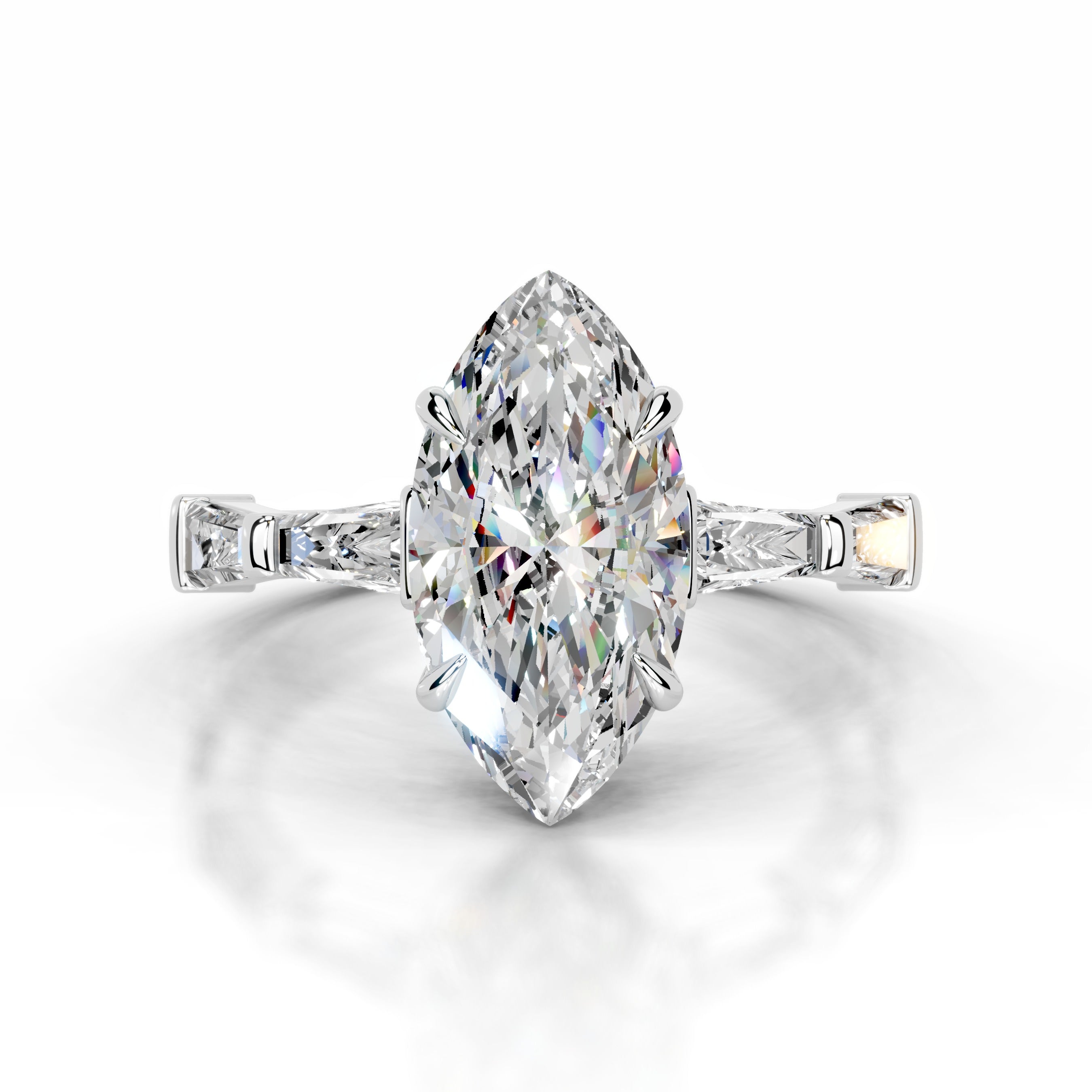 Nidia Moissanite & Diamond Ring - 14K White Gold、mySite、hinf8tx79
