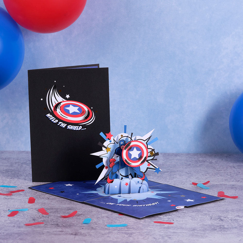 Marvel's Avengers Captain America Birthday Pop-Up Card、mySite、solidvoid