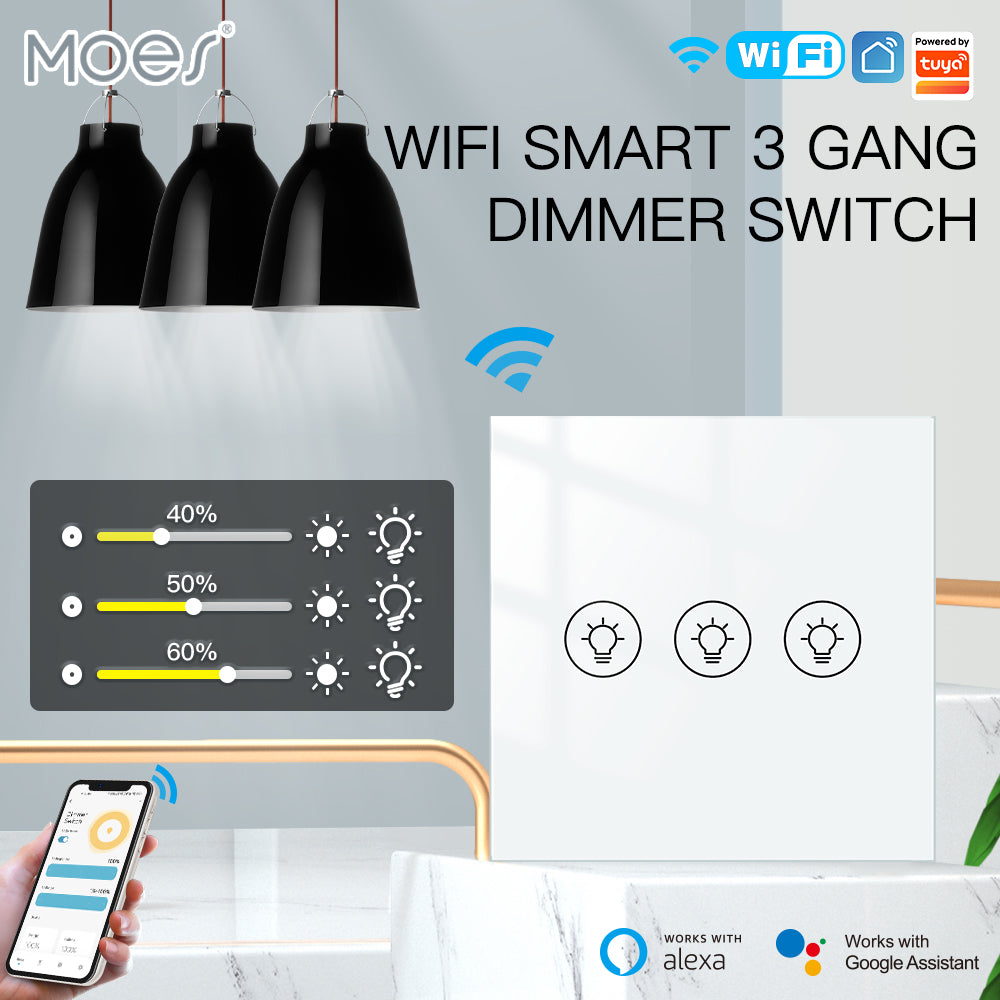 WIFI SMART 3 GANG DIMMER SWITCH