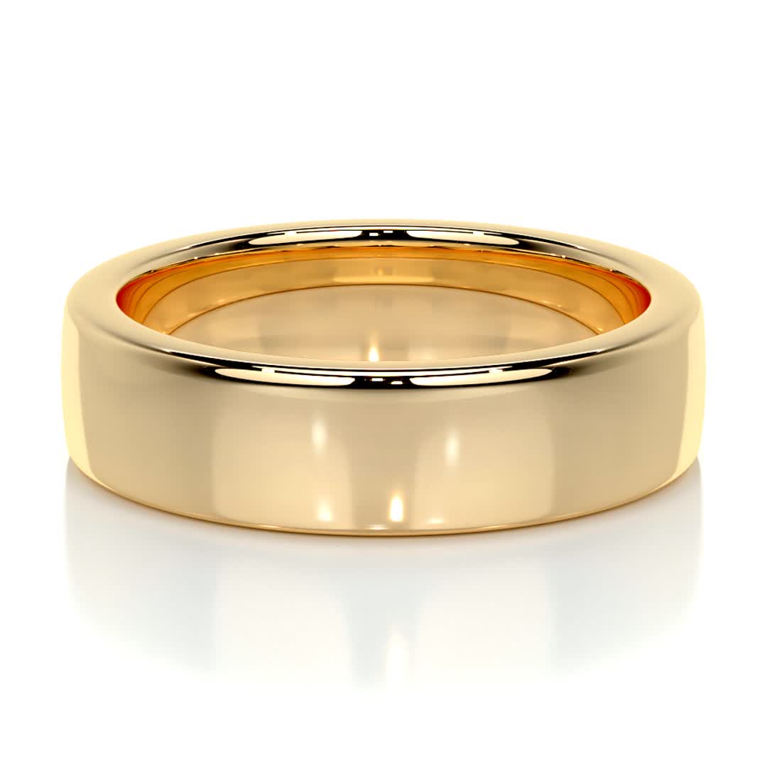 Travis Men's Wedding Band -18K Yellow Gold、mySite、hinf8tx79