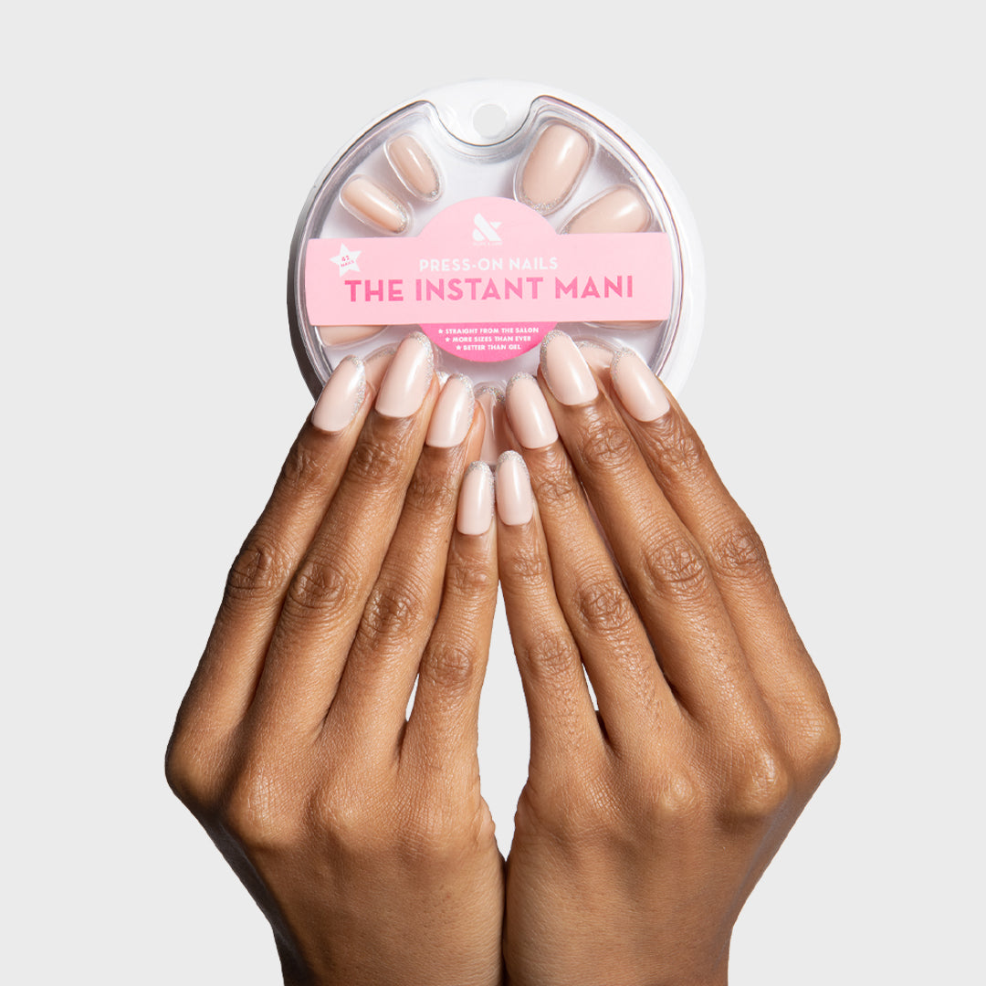 Exclamation Point Glitter French Press-Ons | Oval | Medium、mySite、solidvoid