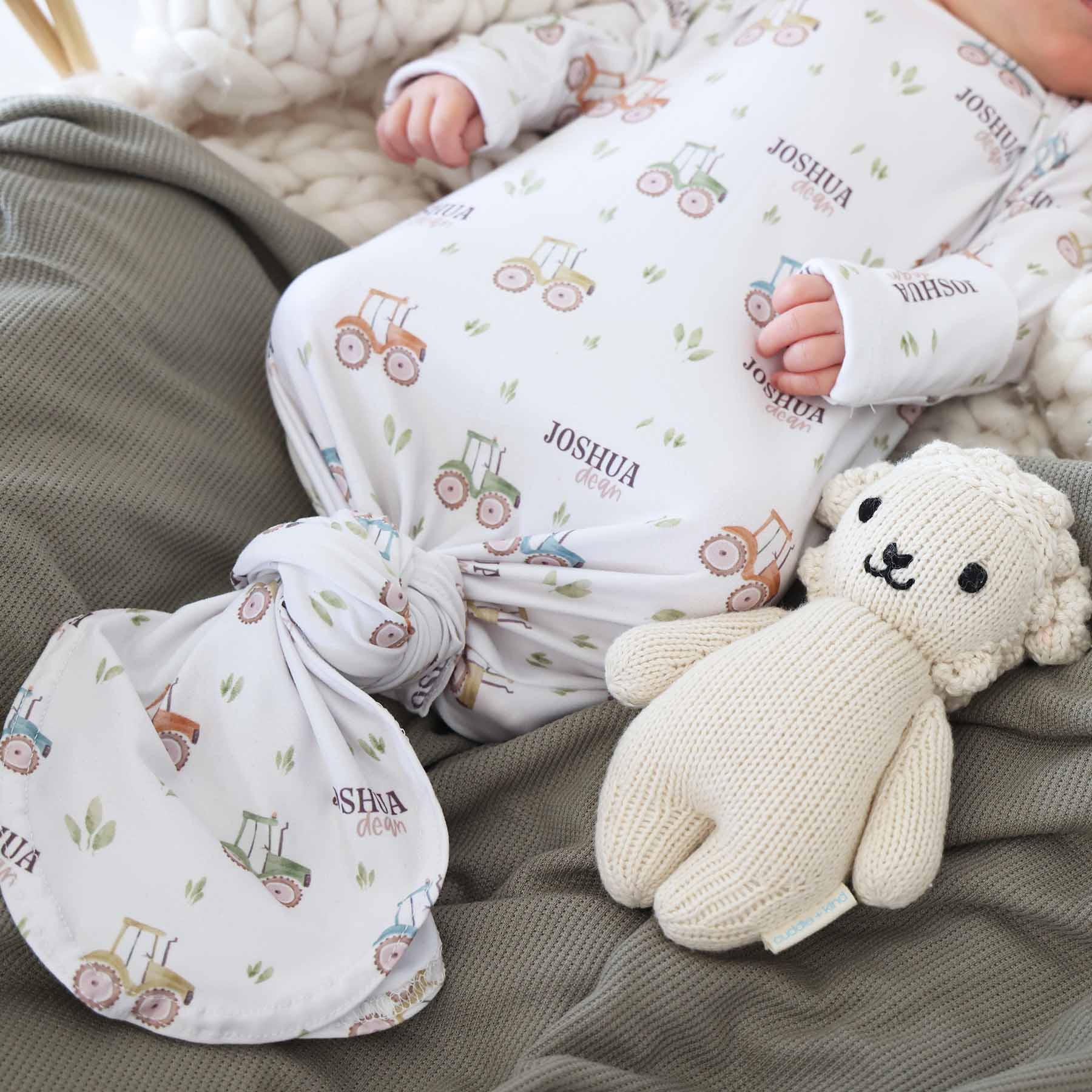  Little Farmer Personalized Newborn Baby Knot Gown、mySite、layawaytickets