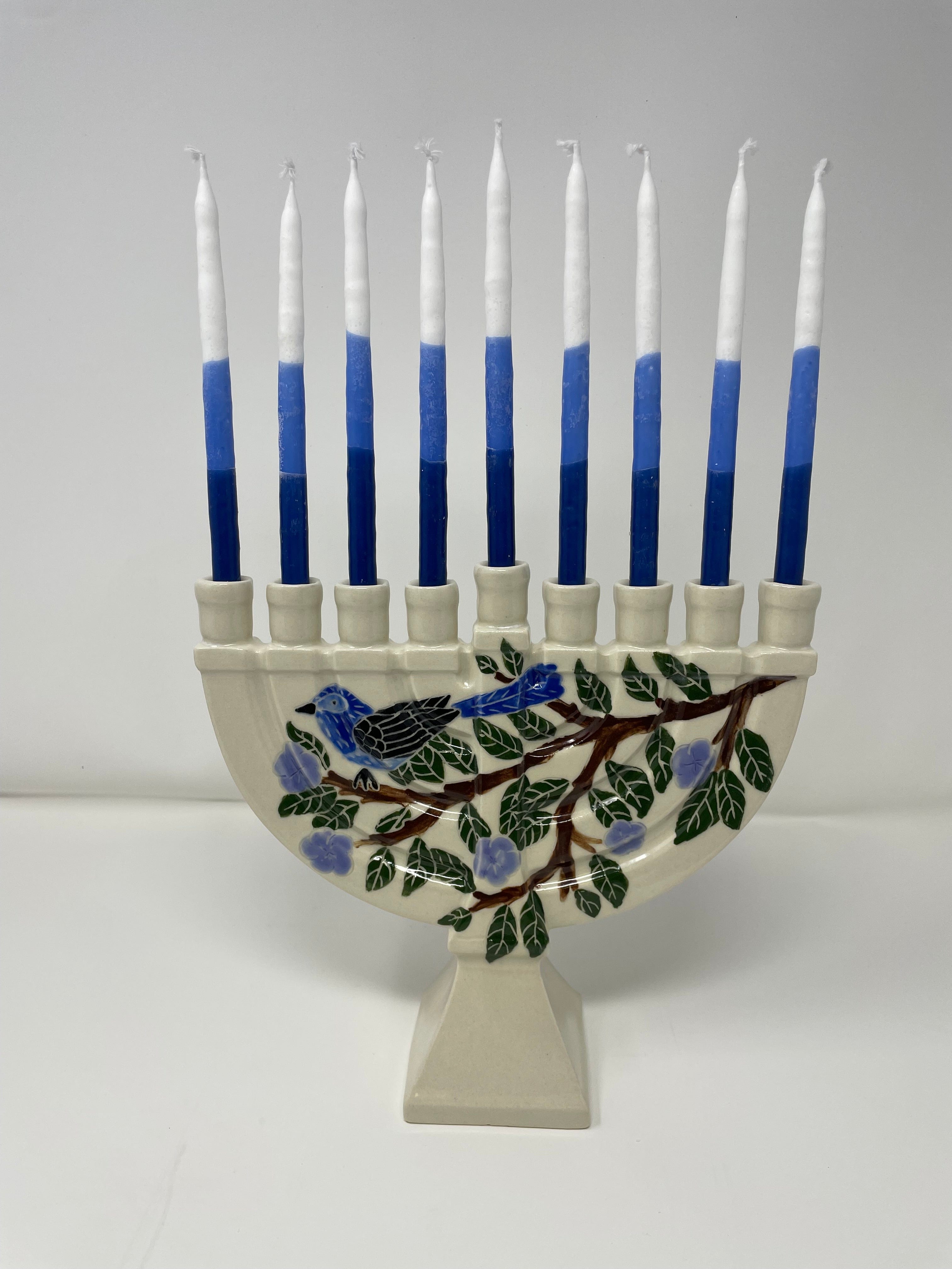 Blue Bird Porcelain Menorah by Goodstein Ceramics、mySite、topwebapps