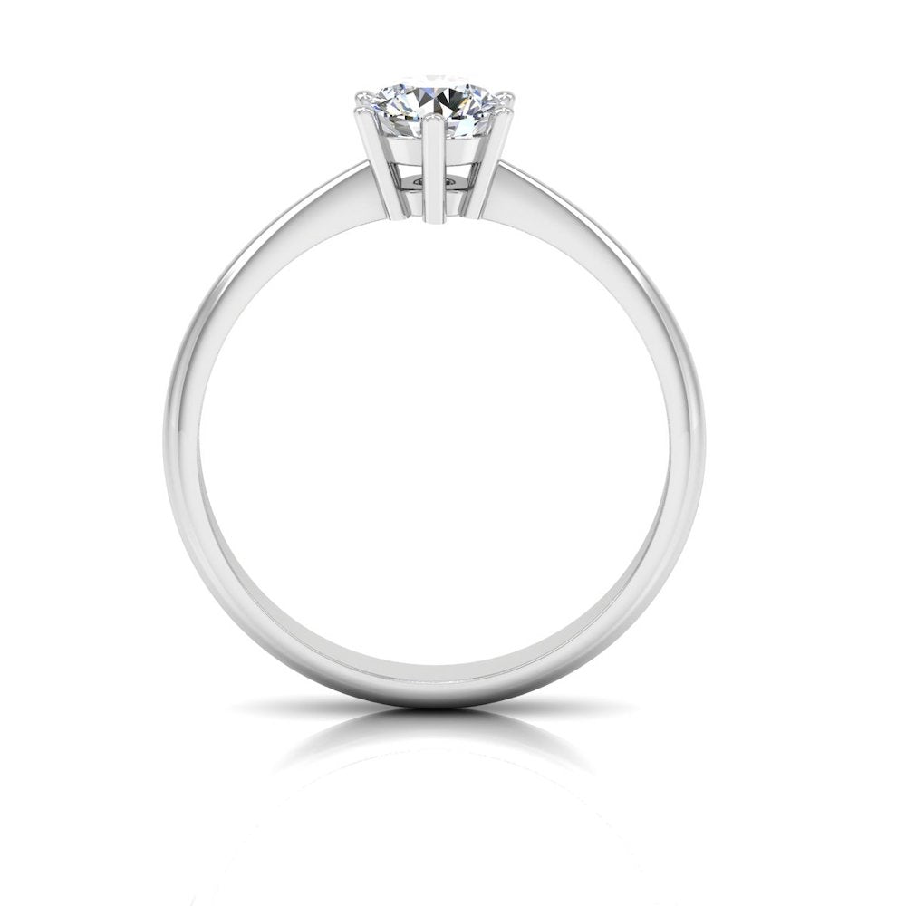 6 Prong Petite Moissanite Round Solitaire Engagement Ring、mySite、hinf8tx79