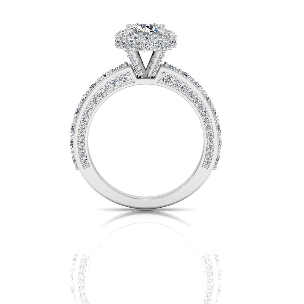 Petite Round Moissanite Halo Engagement Ring、mySite、hinf8tx79