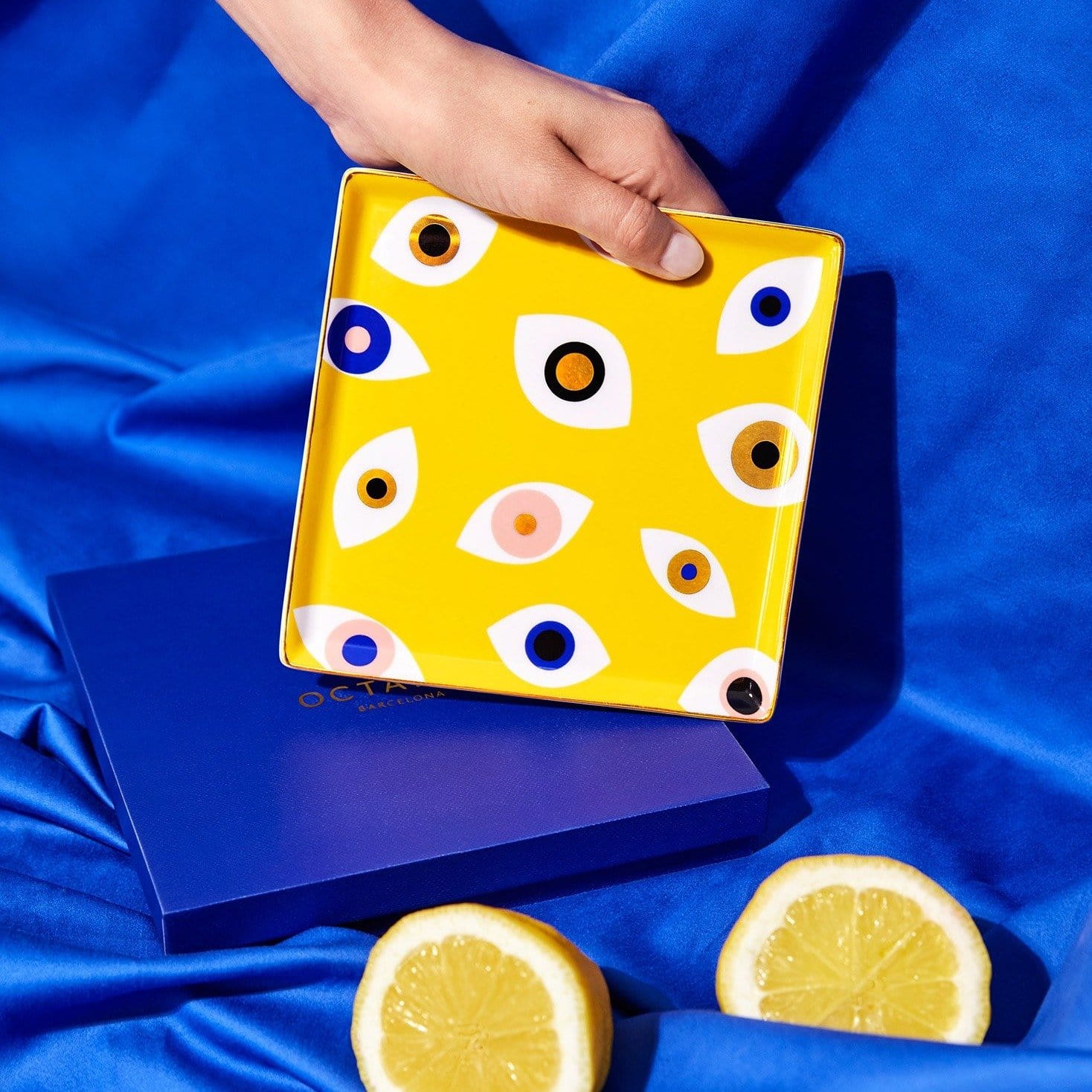 Ceramic Evil Eye Tray by Octaevo - Yellow、mySite、topwebapps