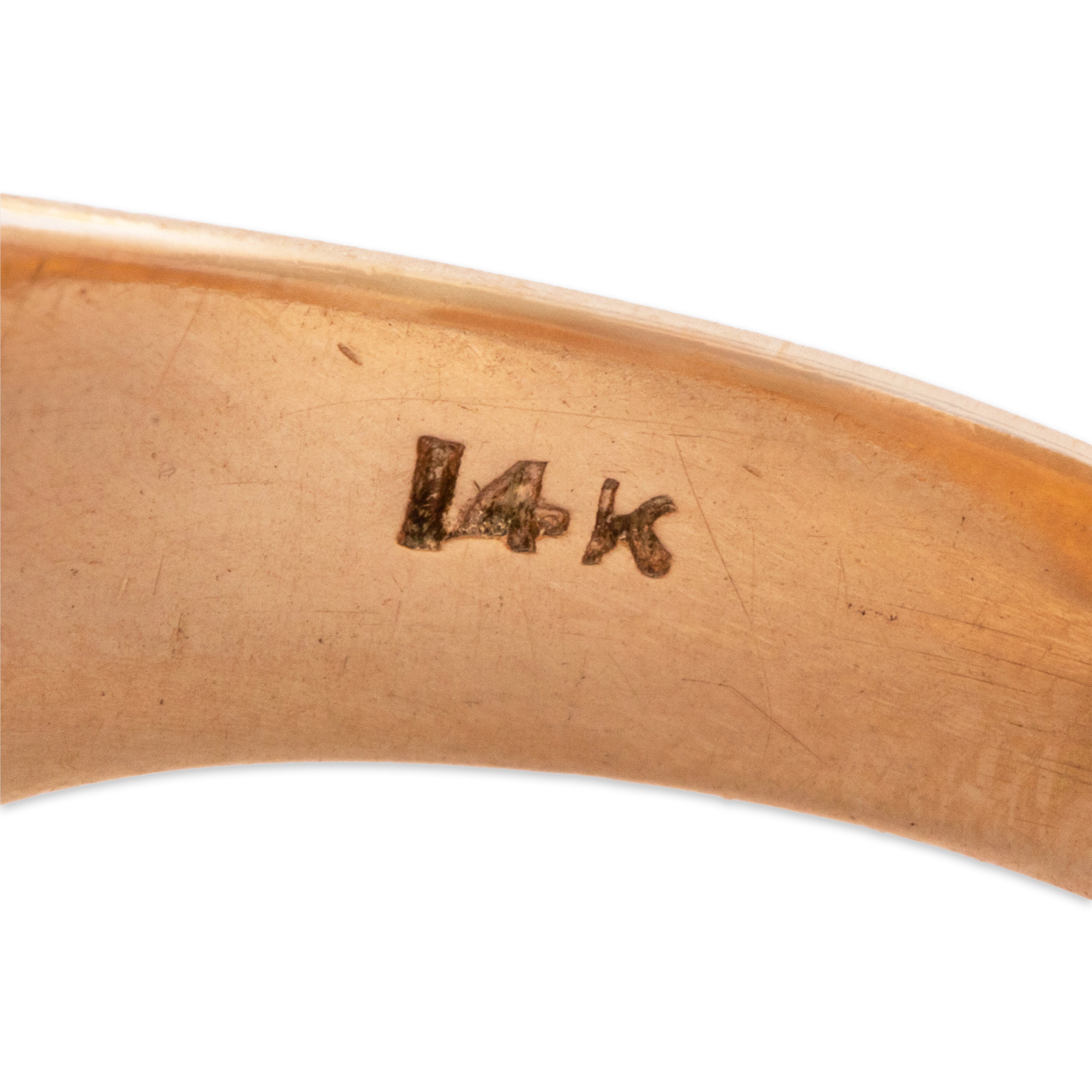 Antique Heavy 14k Yellow Gold .6ct European-Cut Diamond Flush-Set Ring 8.00、mySite、hinf8tx79