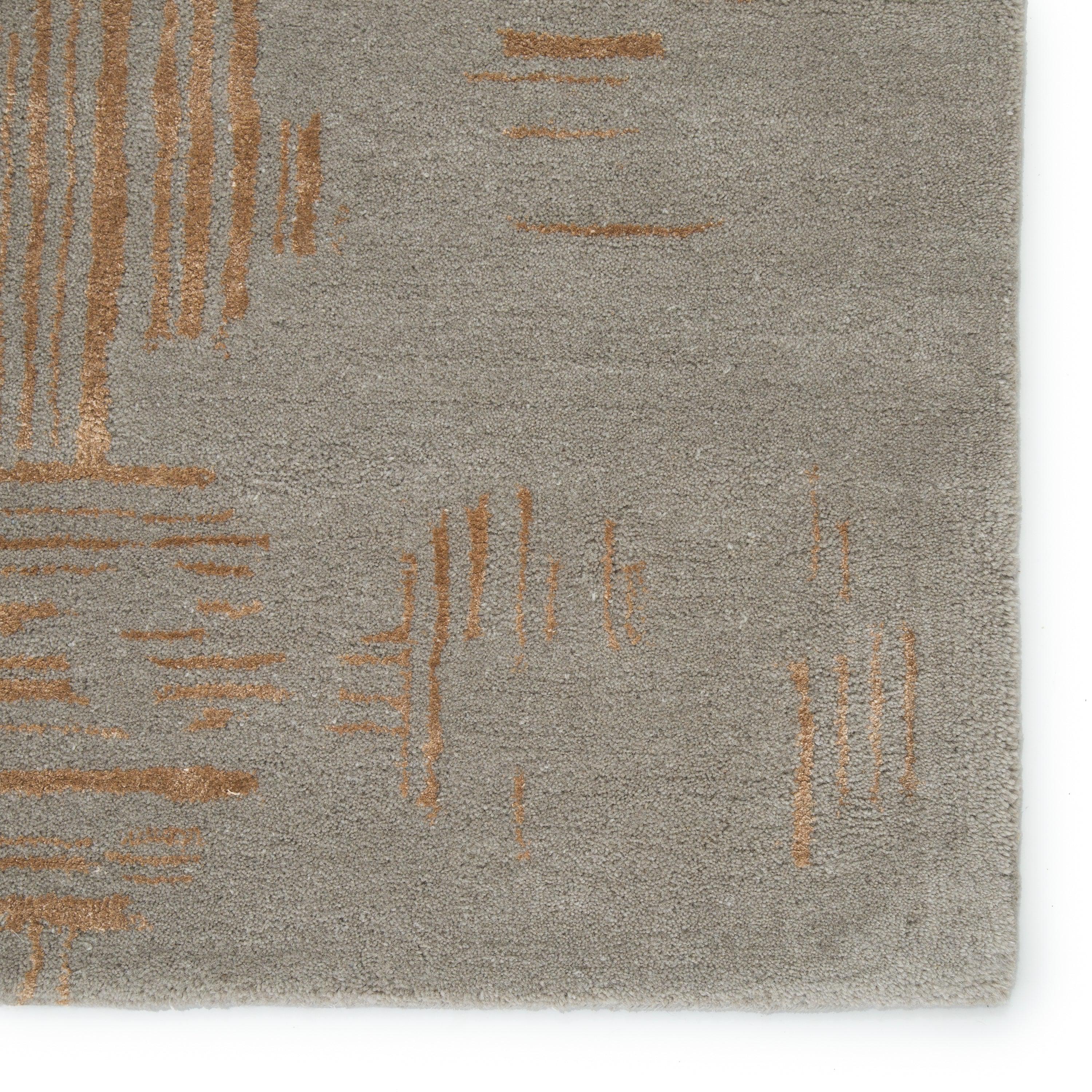 Banister Handmade Geometric Gray Gold Area Rug、mySite、gigharbornorthrealestate