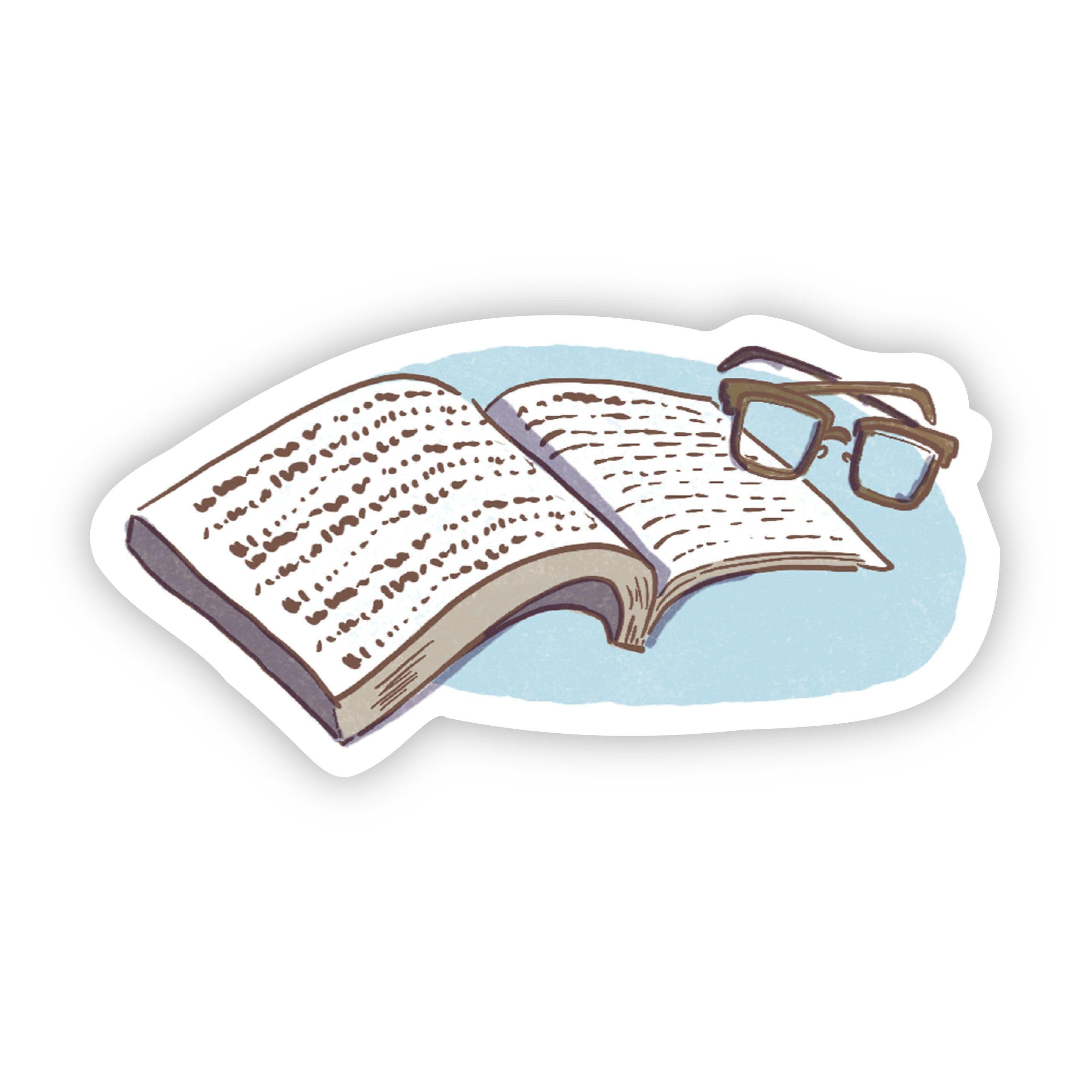  Book with Glasses Sticker、mySite、elrpsem3k