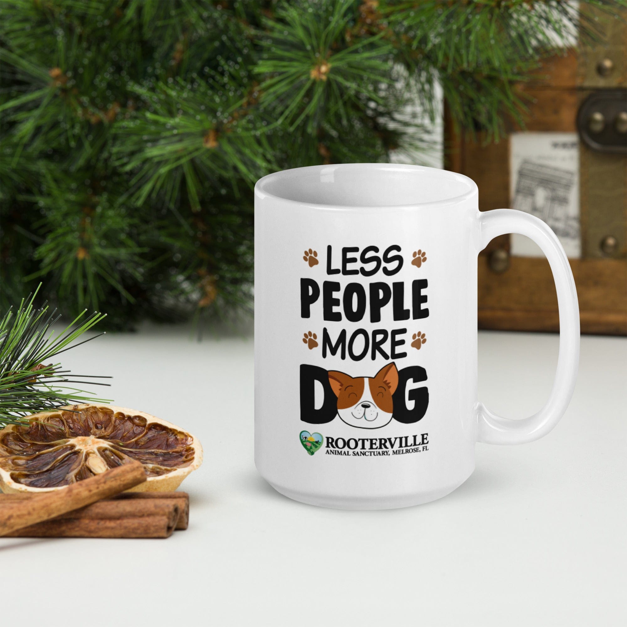 Less People More Dog White glossy mug、mySite、g9winljtr