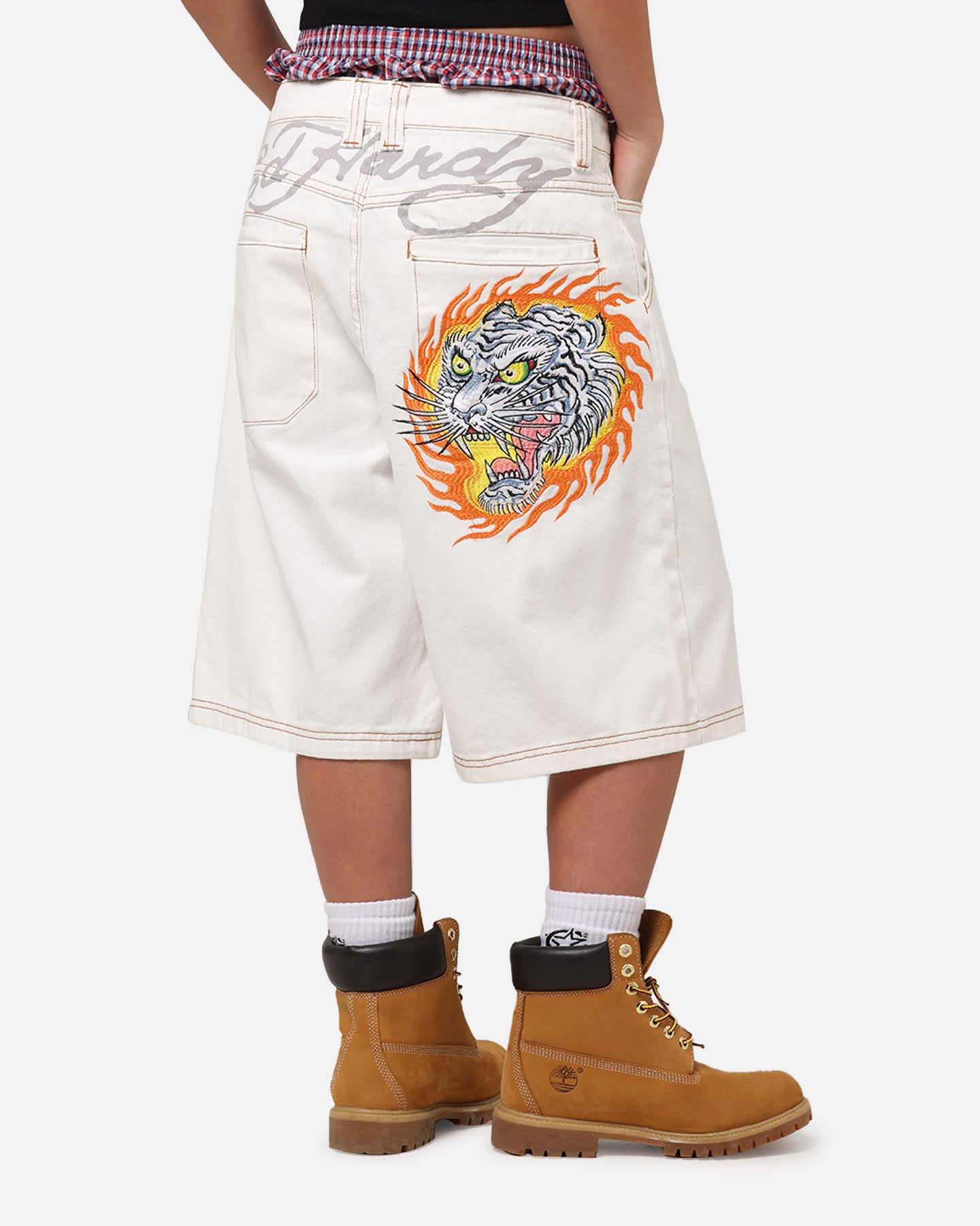 Ed Hardy Tiger Jorts Off White、mySite、zt4zffjzw