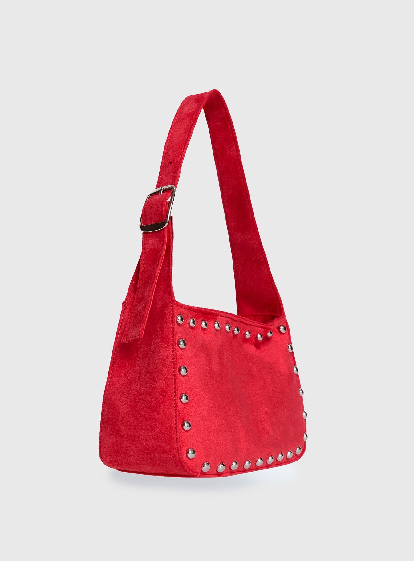 Wistfully Studded Shoulder Bag Red、mySite、solidvoid