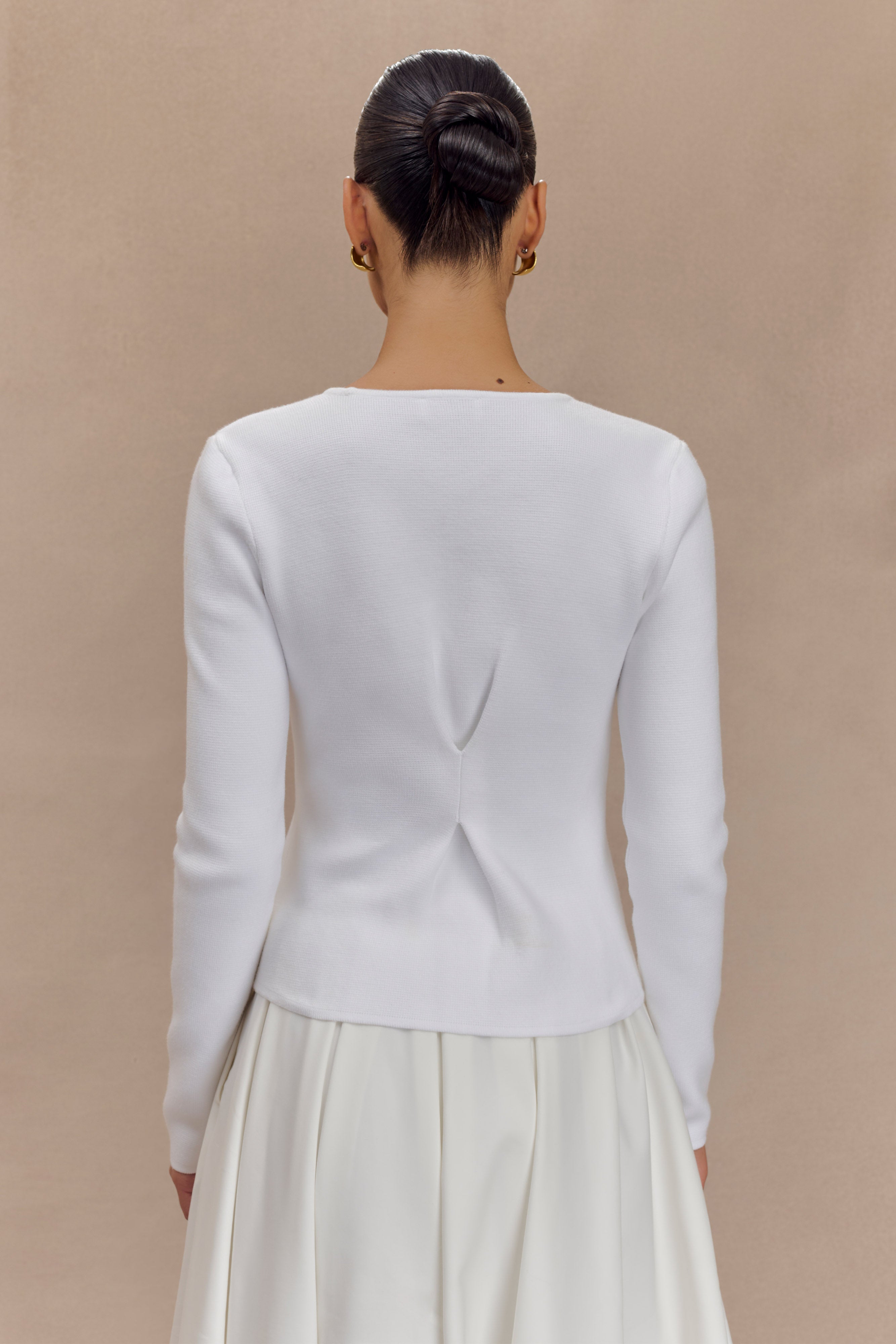 Veda Wide Sleeve Knit Cardigan - White、mySite、solidvoid